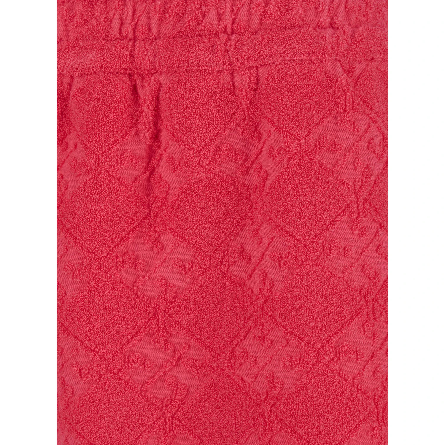 Terry Pink Shorts with Elastic Waist and All-Over Logo Embroidery in Cotton Blend Stretch Woman