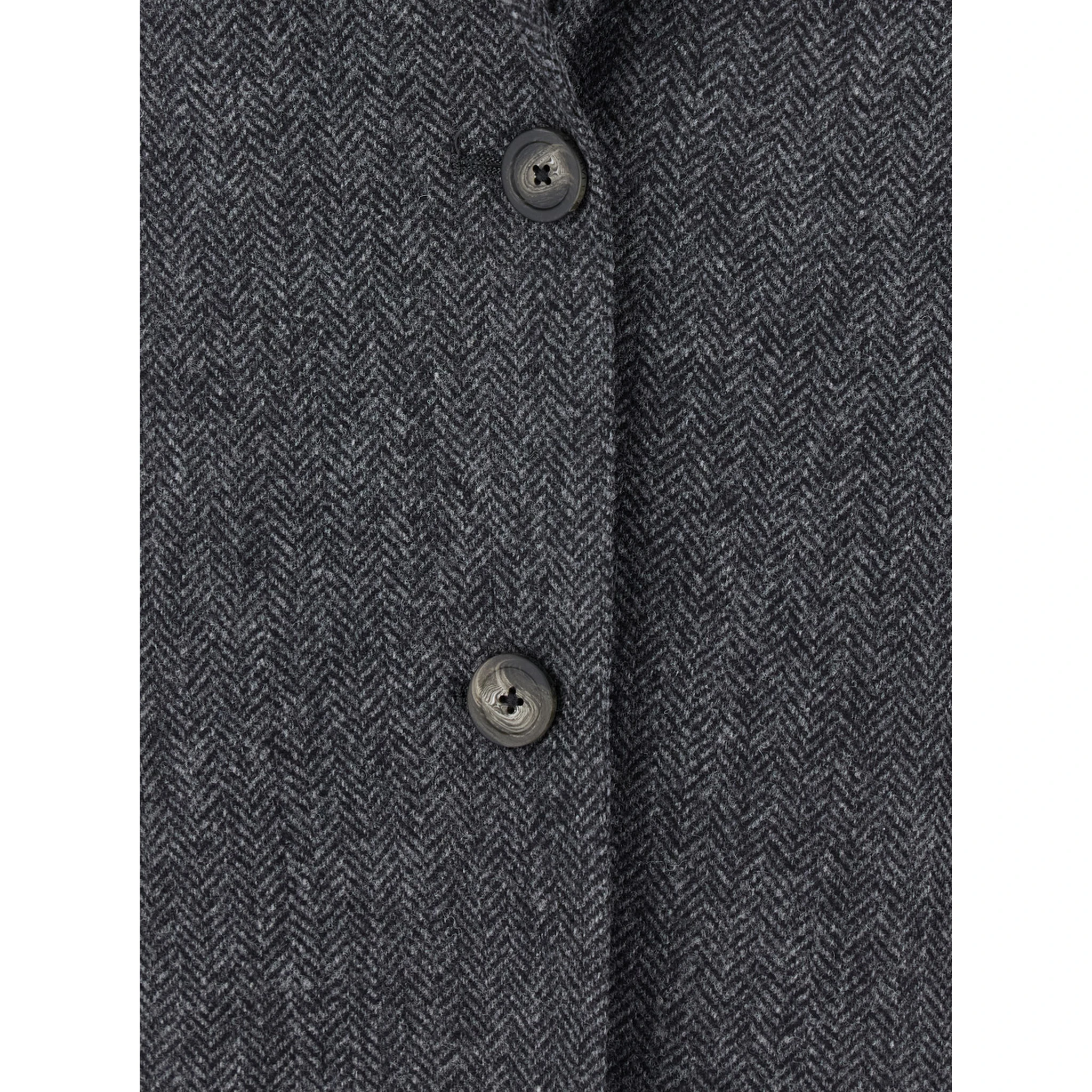 Grey Single-Breasted Jacket with Notched Revers in Wool Woman