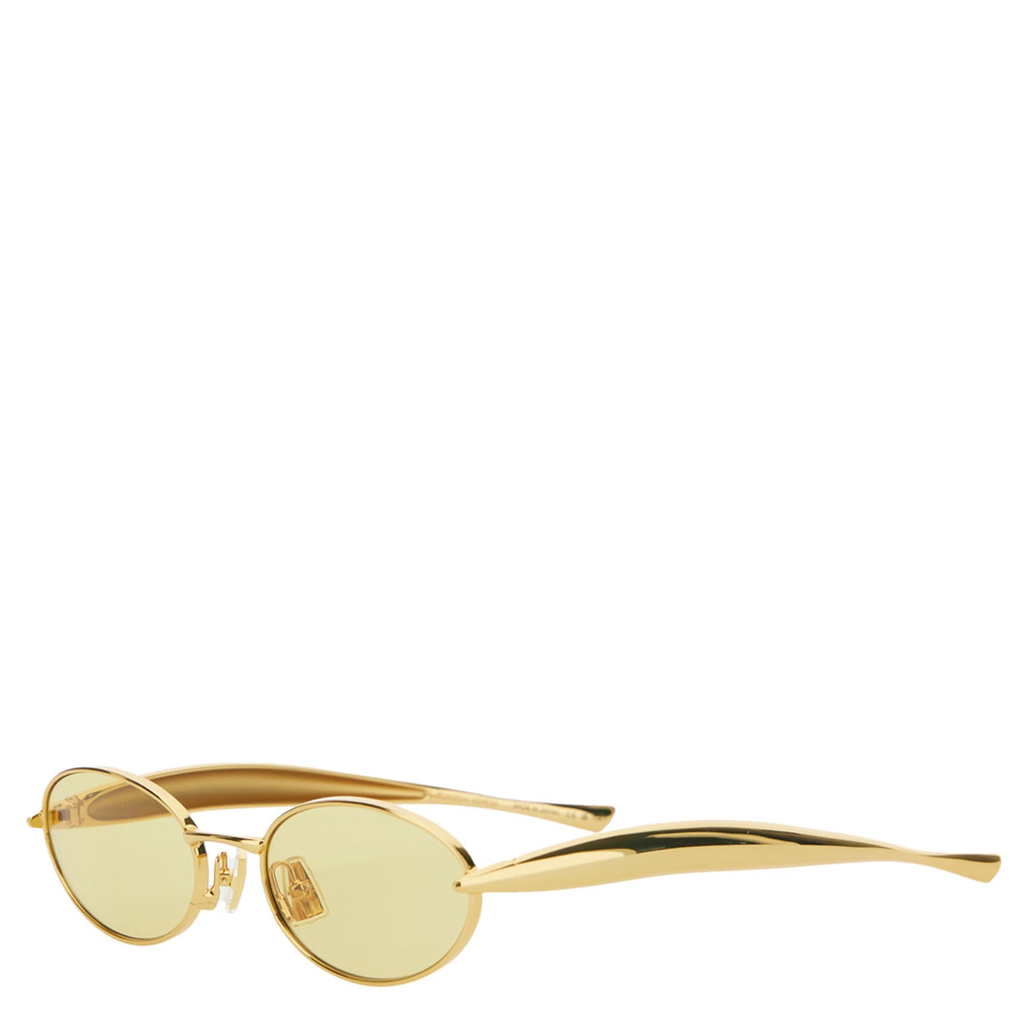 Yellow Sunglasses with Sculptural Temples in Metal Woman