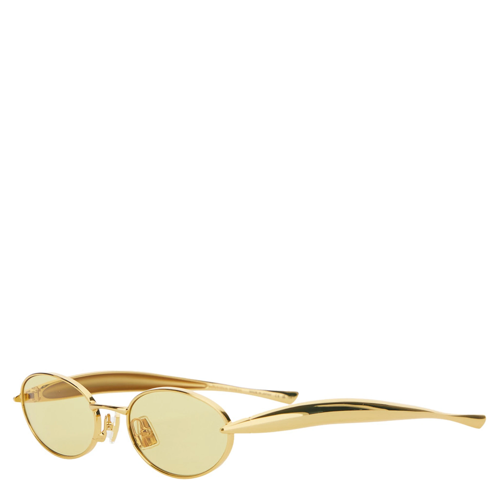 Yellow Sunglasses with Sculptural Temples in Metal Woman
