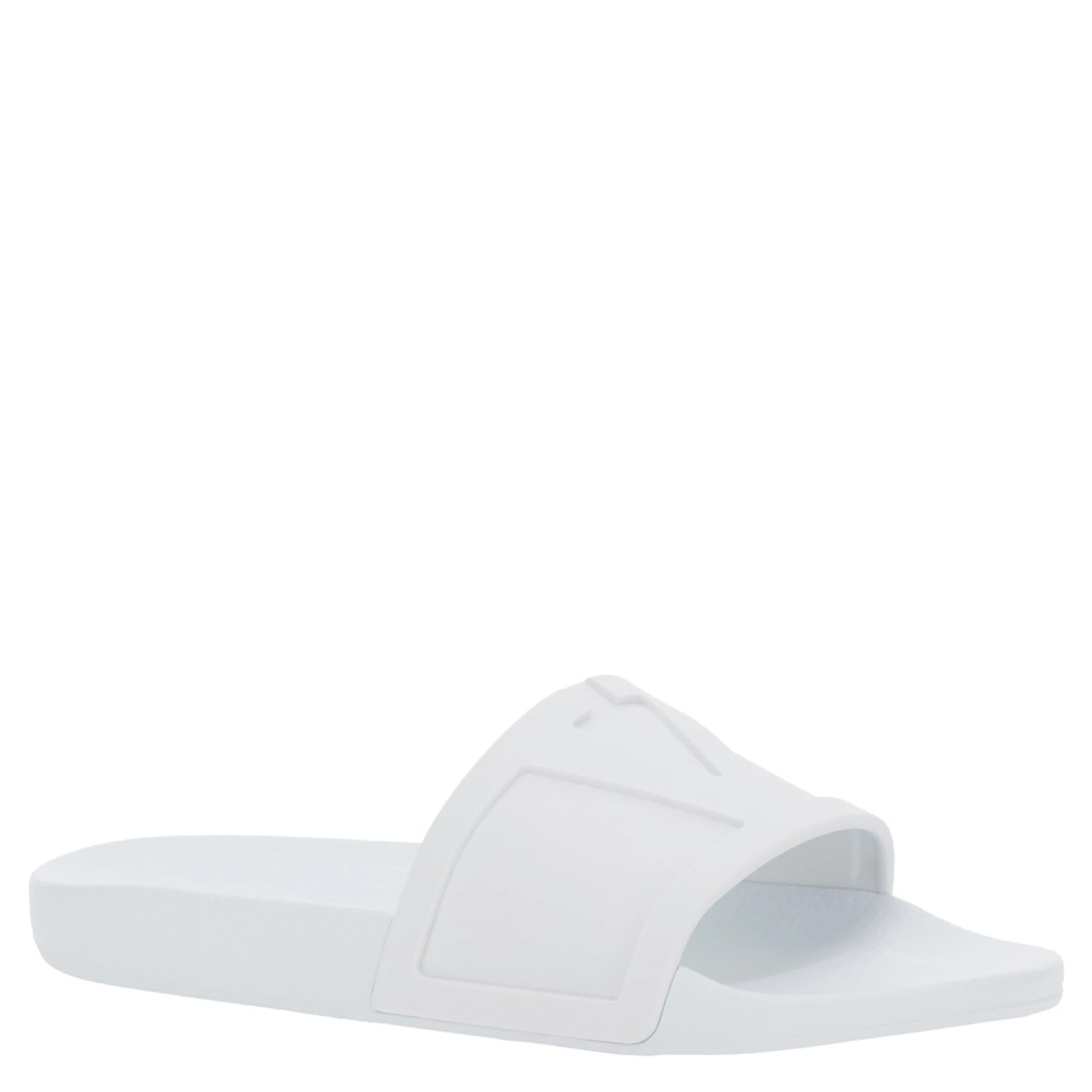 WhiteSandals with Open Toe and Embossed Logo in Rubber Man