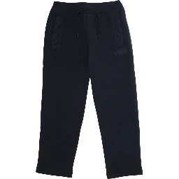 Blue Trousers with Elastic Waist and Logo Patch on the Front in Cotton Boy