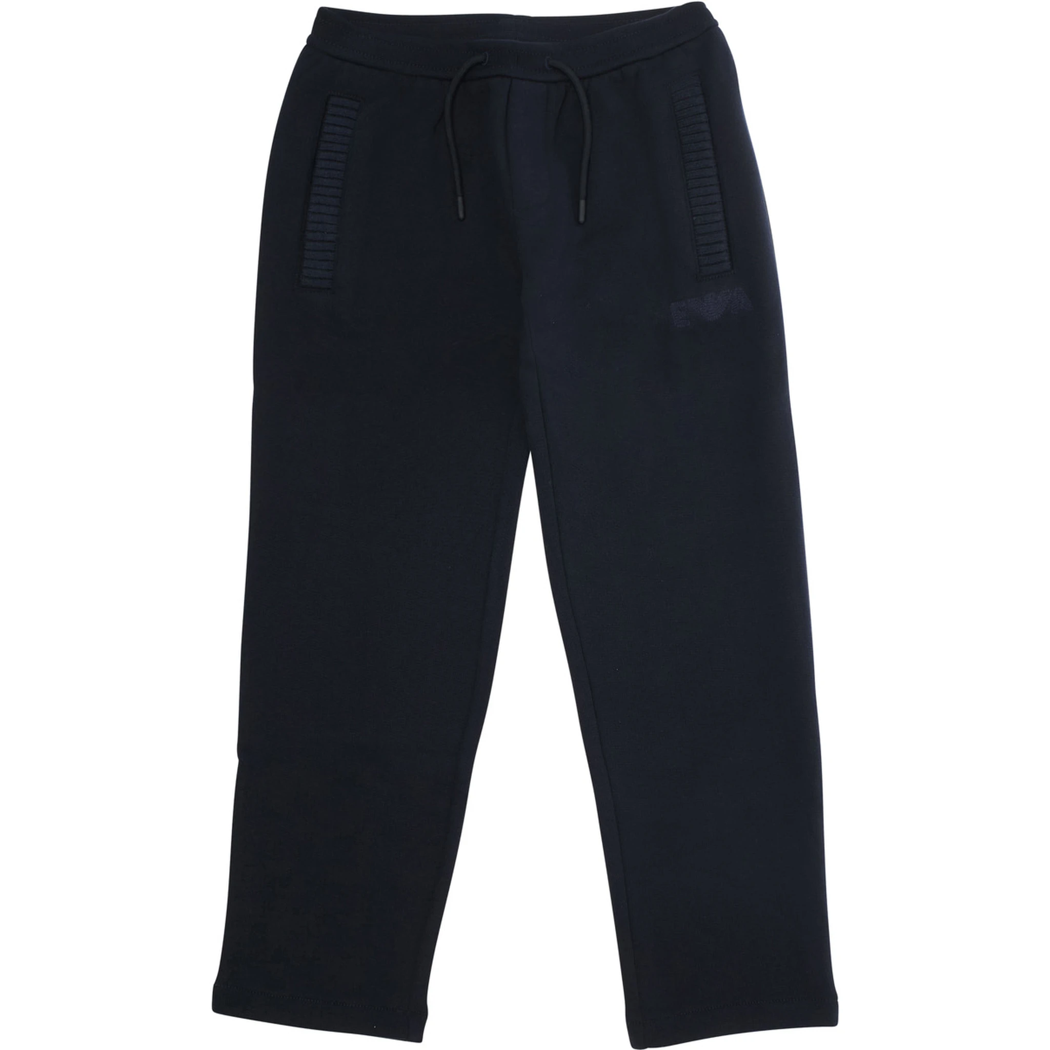 Blue Trousers with Elastic Waist and Logo Patch on the Front in Cotton Boy