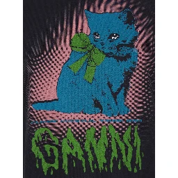 Black Crewneck T-Shirt with Maxi Logo on the Front in Cotton Jersey Woman