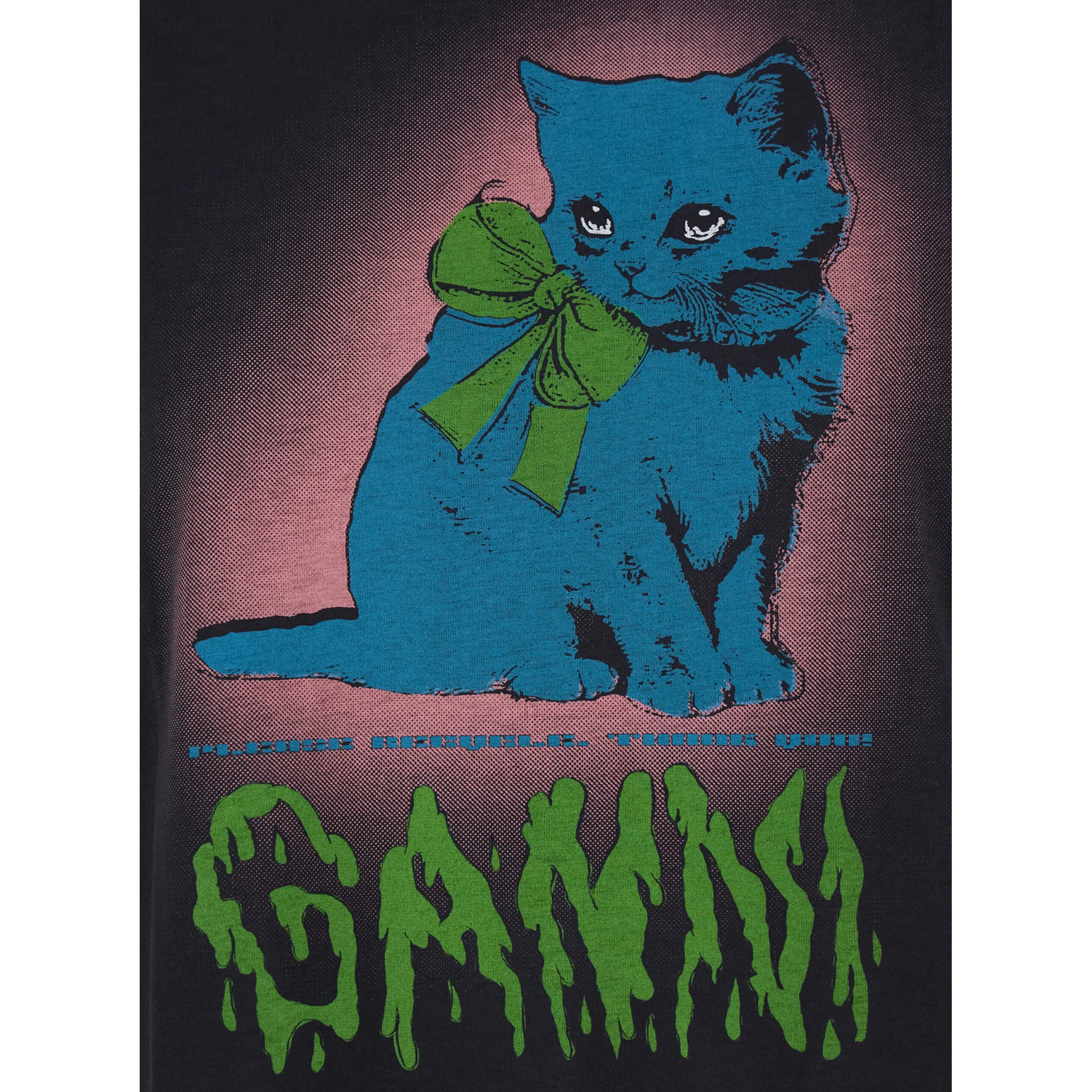 Black Crewneck T-Shirt with Maxi Logo on the Front in Cotton Jersey Woman