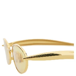 Yellow Sunglasses with Sculptural Temples in Metal Woman