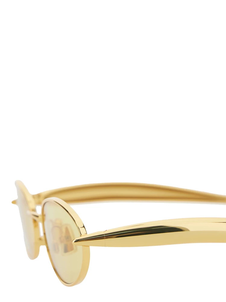 Yellow Sunglasses with Sculptural Temples in Metal Woman alternative
