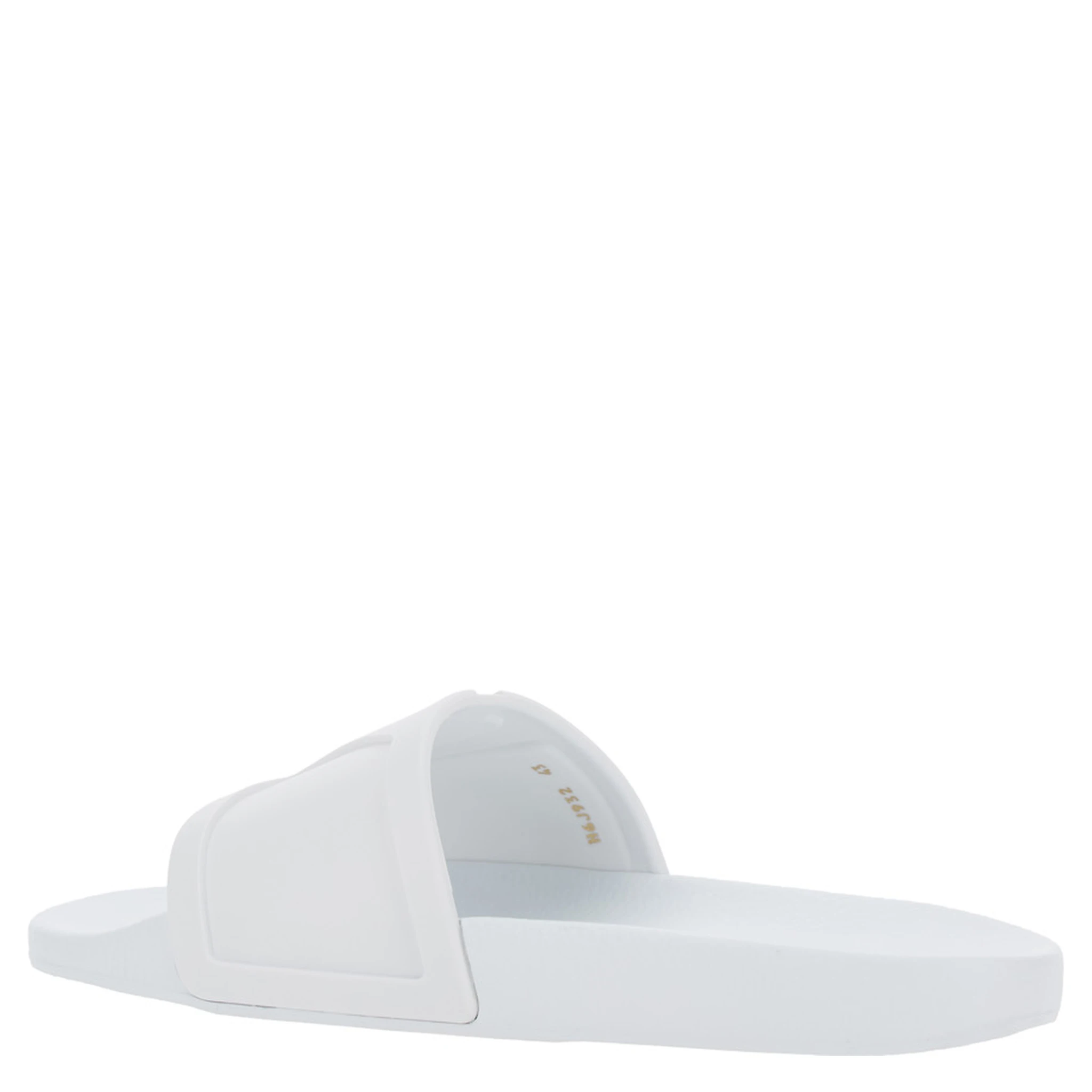 WhiteSandals with Open Toe and Embossed Logo in Rubber Man