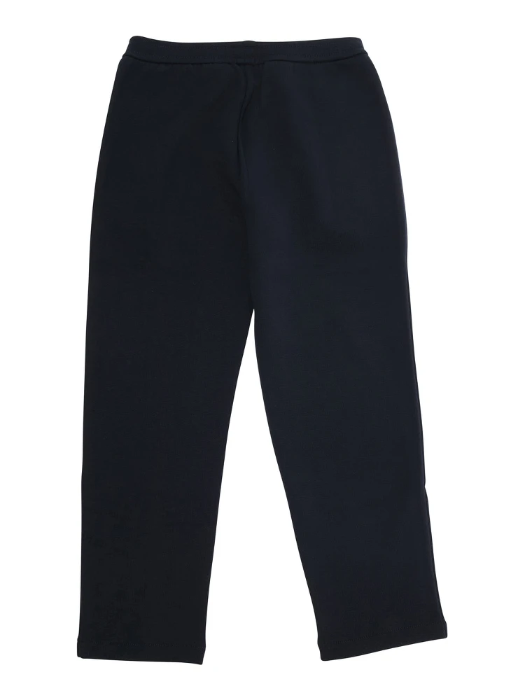 Blue Trousers with Elastic Waist and Logo Patch on the Front in Cotton Boy alternative