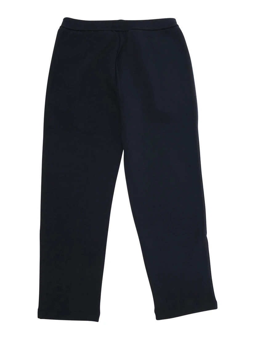 Blue Trousers with Elastic Waist and Logo Patch on the Front in Cotton Boy