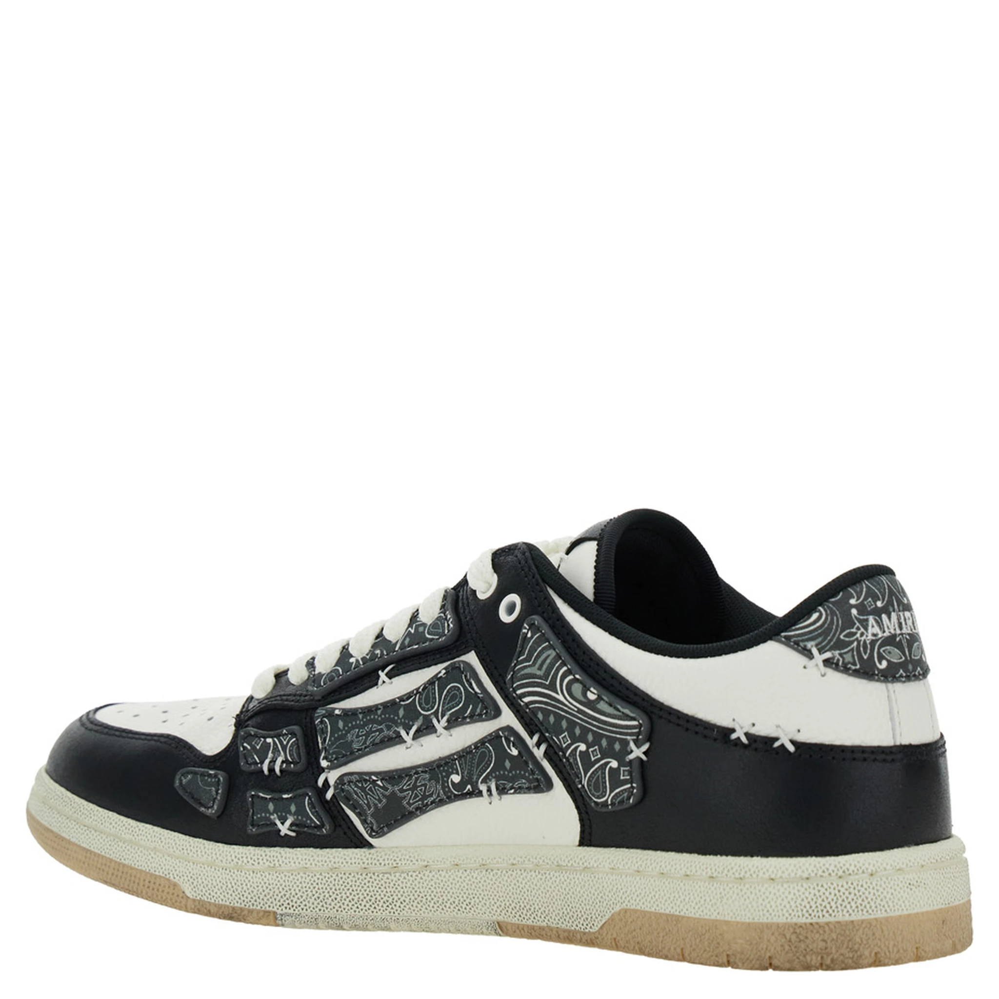 Skel Top Black Low Top Sneakers with Logo Patch on the Tongue and Logo Lettering on the Heel in Leather Man