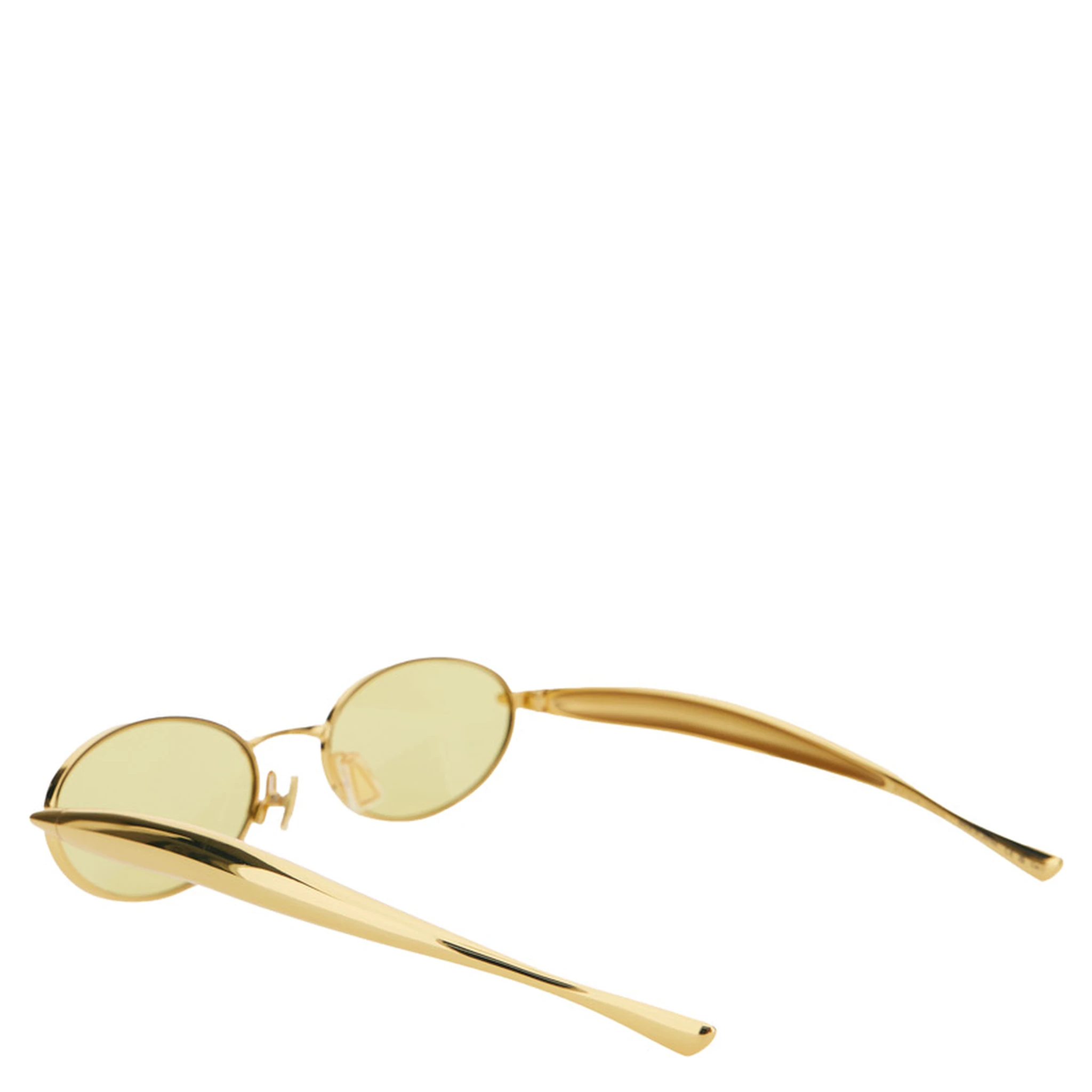 Yellow Sunglasses with Sculptural Temples in Metal Woman