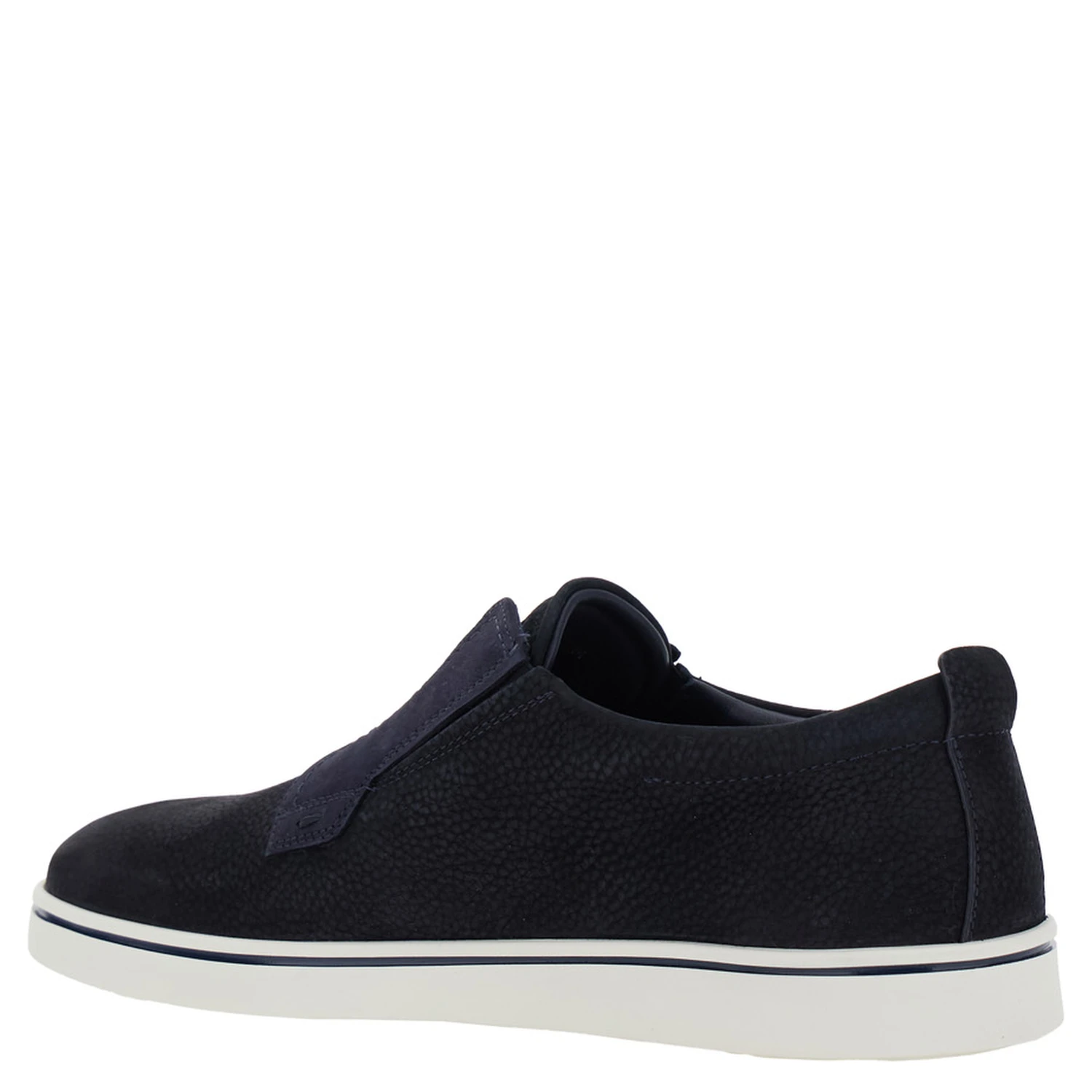 Alfie Blue Laceless Oxford Shoes with Round Toe in Grained Leather Man