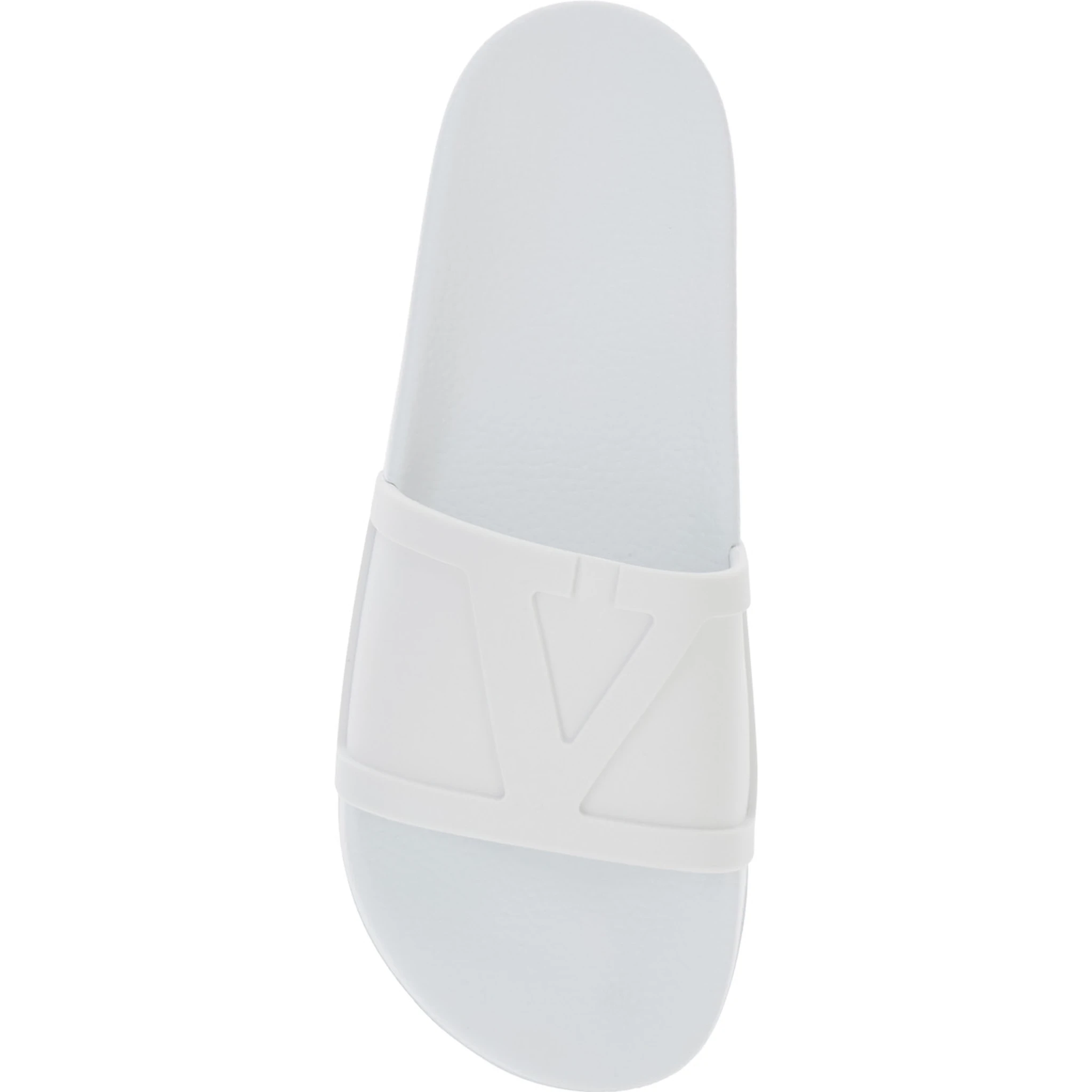 WhiteSandals with Open Toe and Embossed Logo in Rubber Man