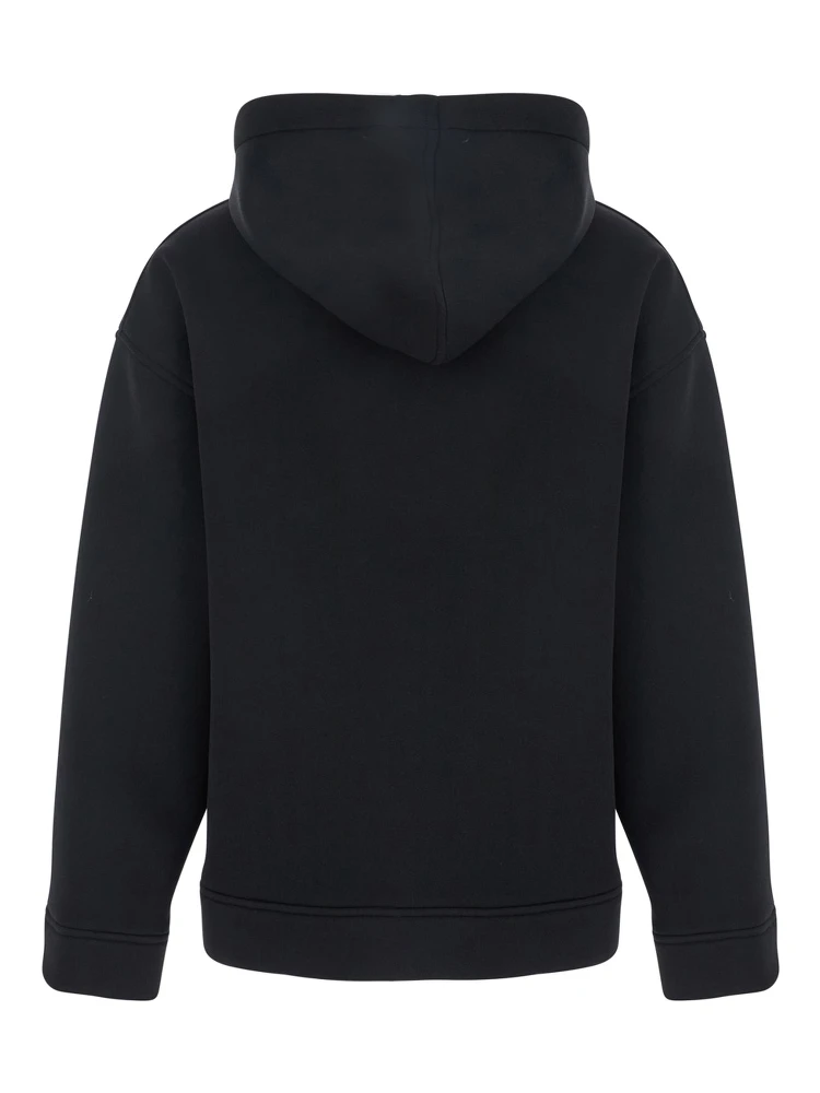 Black Jacket with Fixed Hood and Two Front Pockets in Tech Fabric Woman alternative