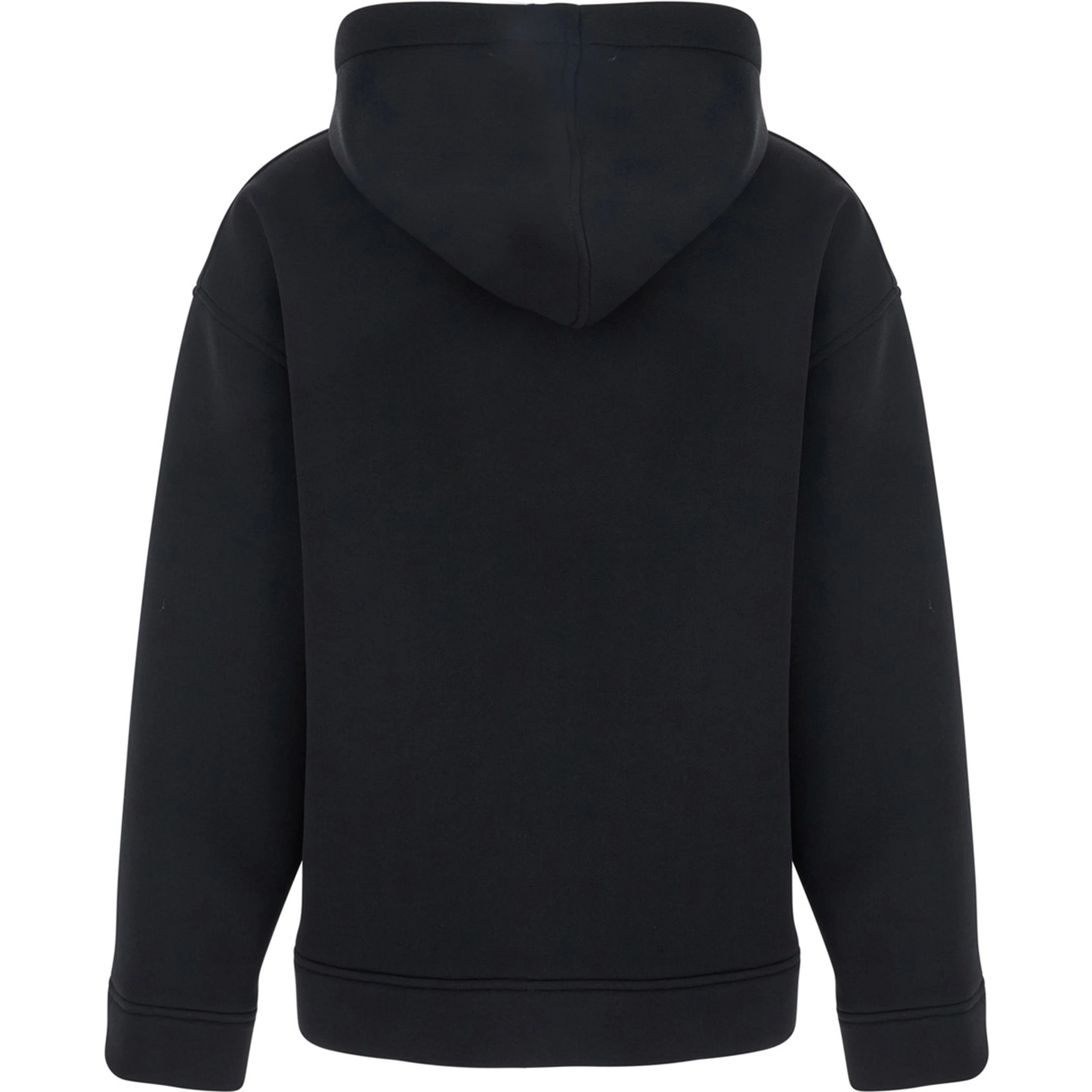 Black Jacket with Fixed Hood and Two Front Pockets in Tech Fabric Woman