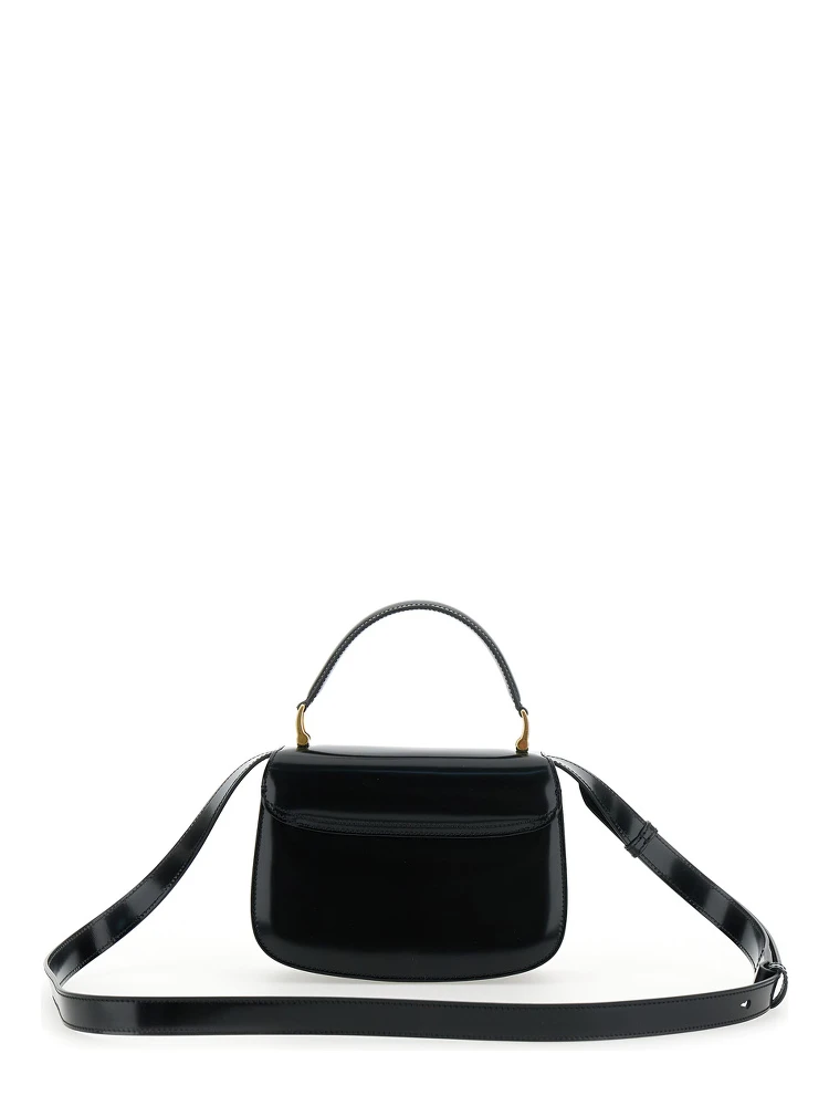Black Handbag with ADC Patch on the Front and Adjustable and Removable Shoulder Strap in Leather Woman alternative