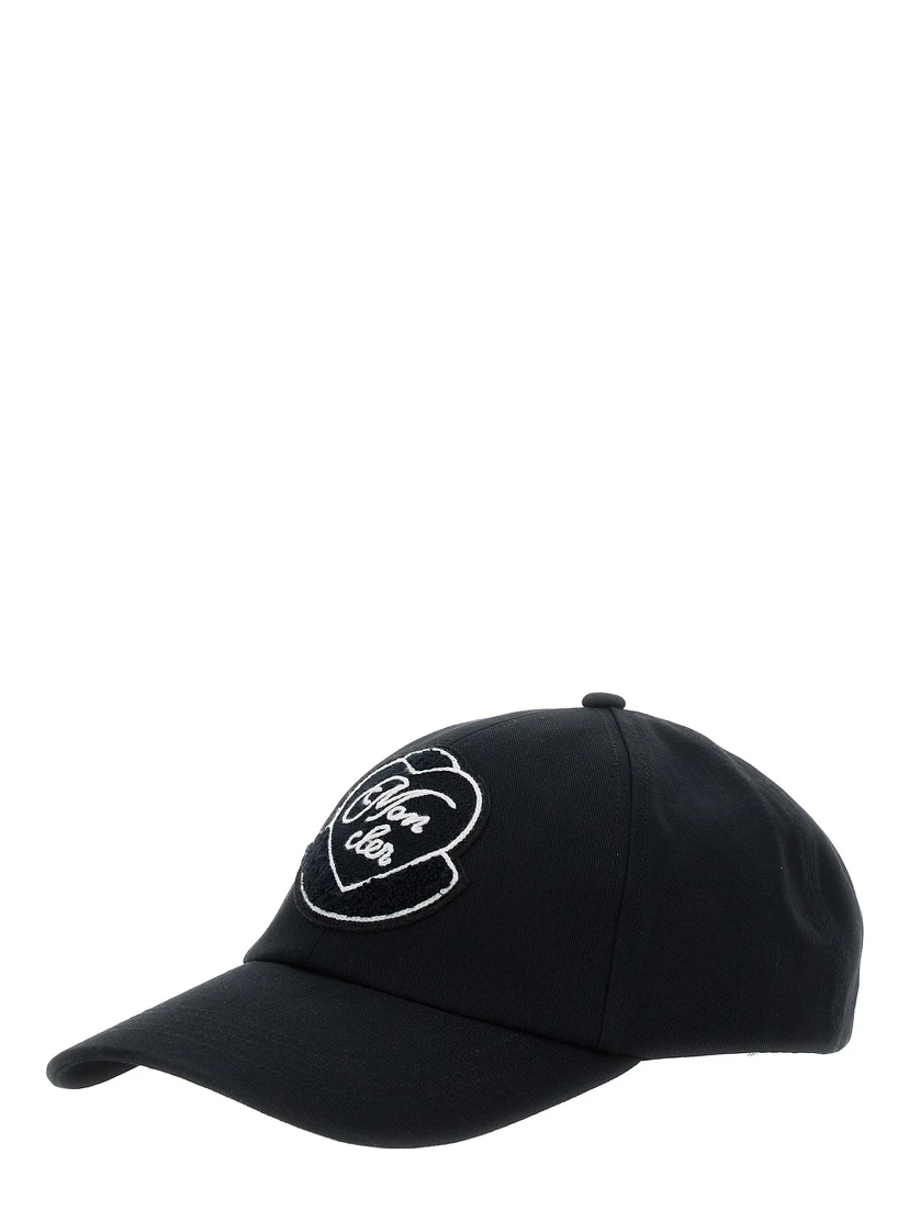 Black Baseball Cap with Logo Embroidery on the Front in Cotton Woman