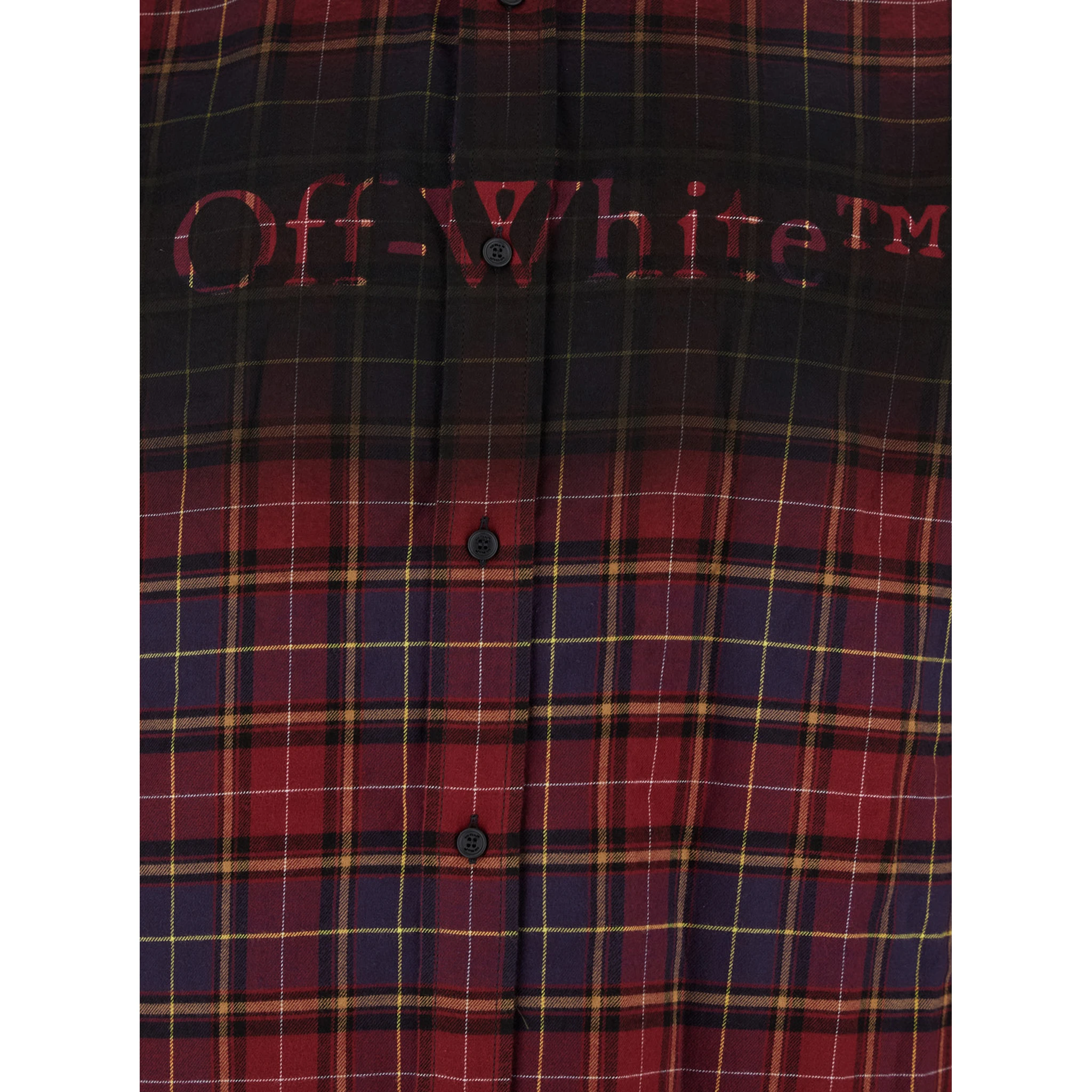 Bordeaux Shirt with Maxi Logo Lettering on the Front and All-Over Check Motif in Wool Man