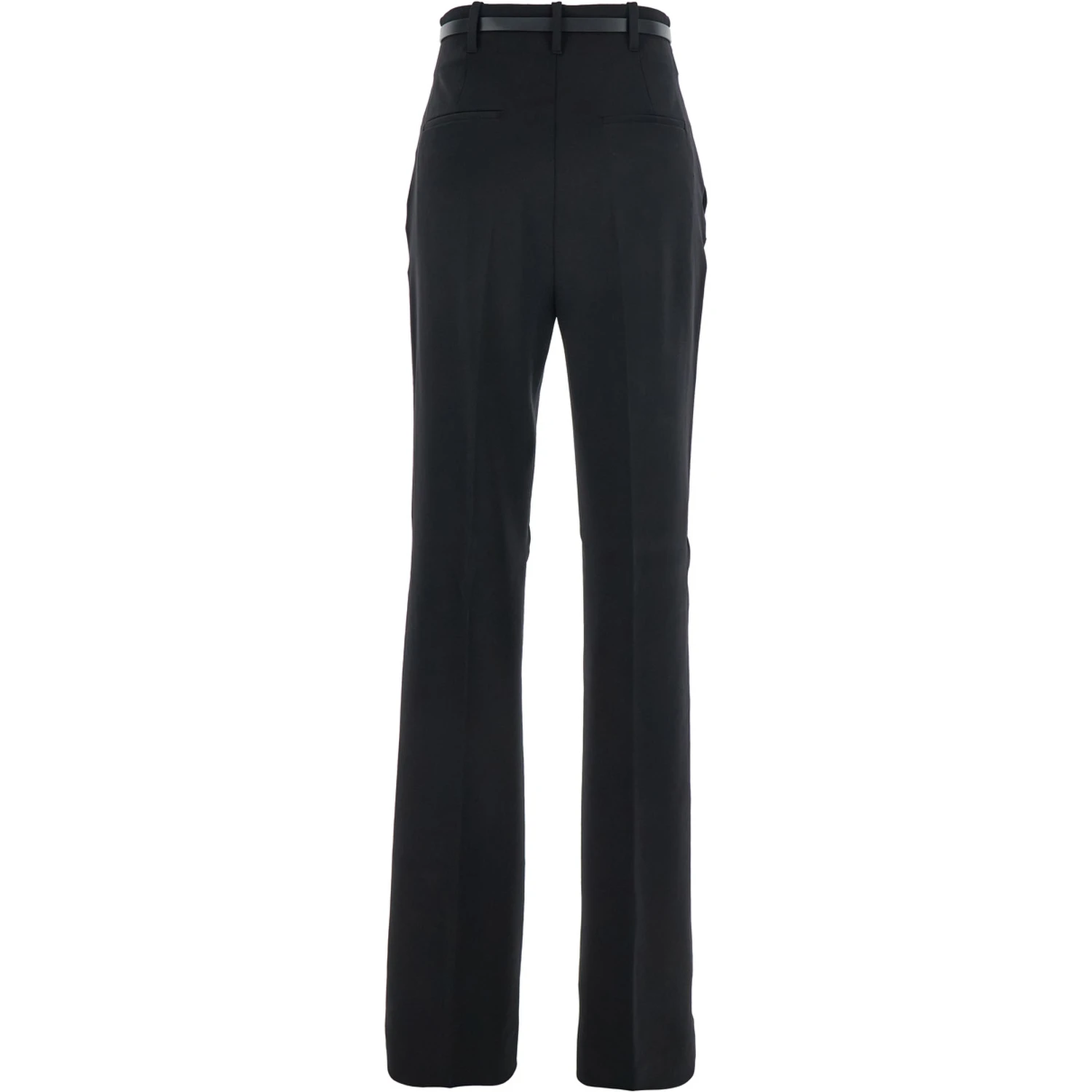 Texas Black Pants with Belt with Metallic Buckle in Fabric Woman