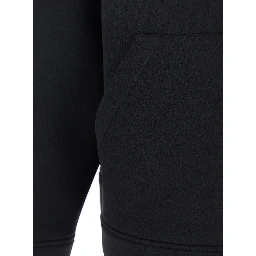 Black Jacket with Fixed Hood and Two Front Pockets in Tech Fabric Woman