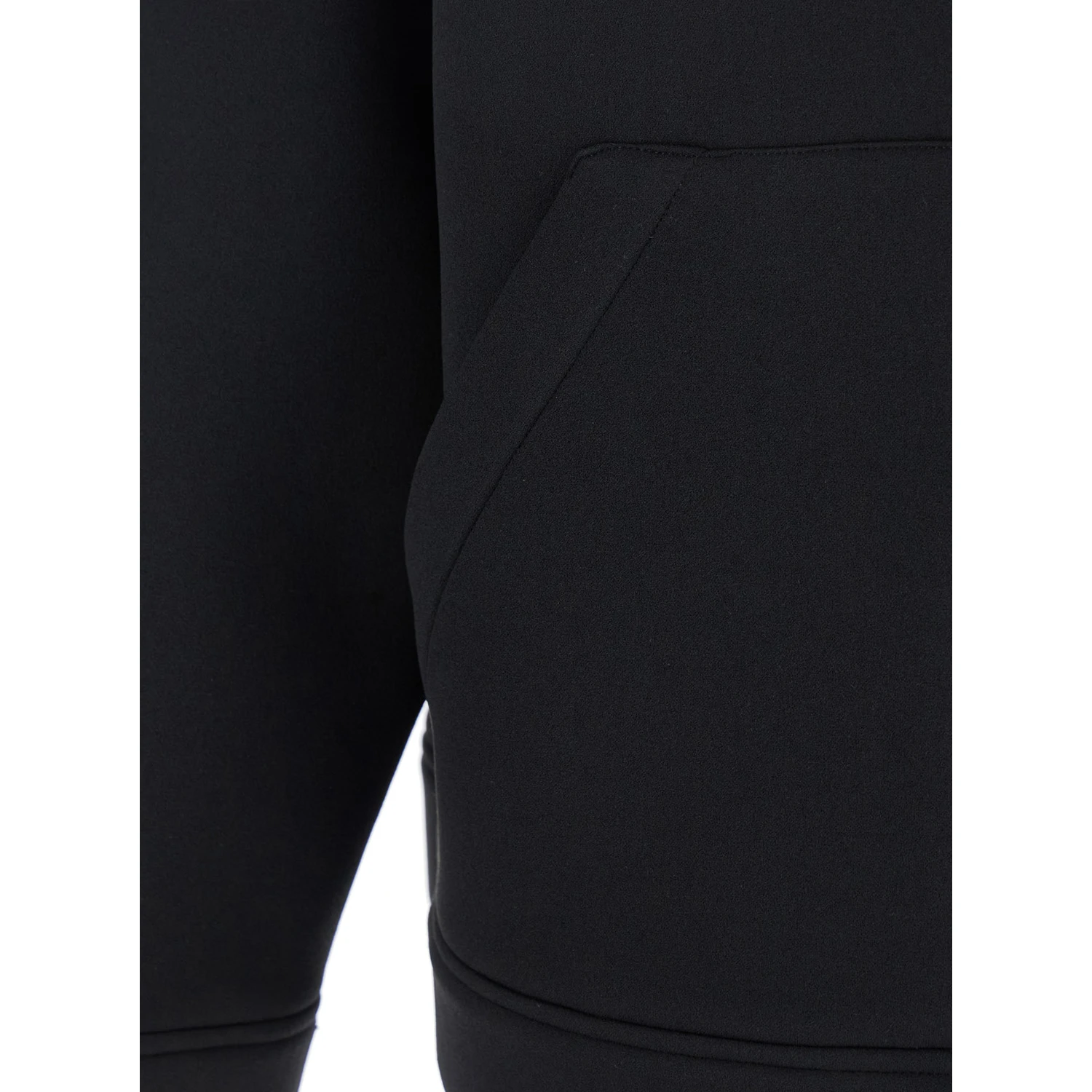 Black Jacket with Fixed Hood and Two Front Pockets in Tech Fabric Woman