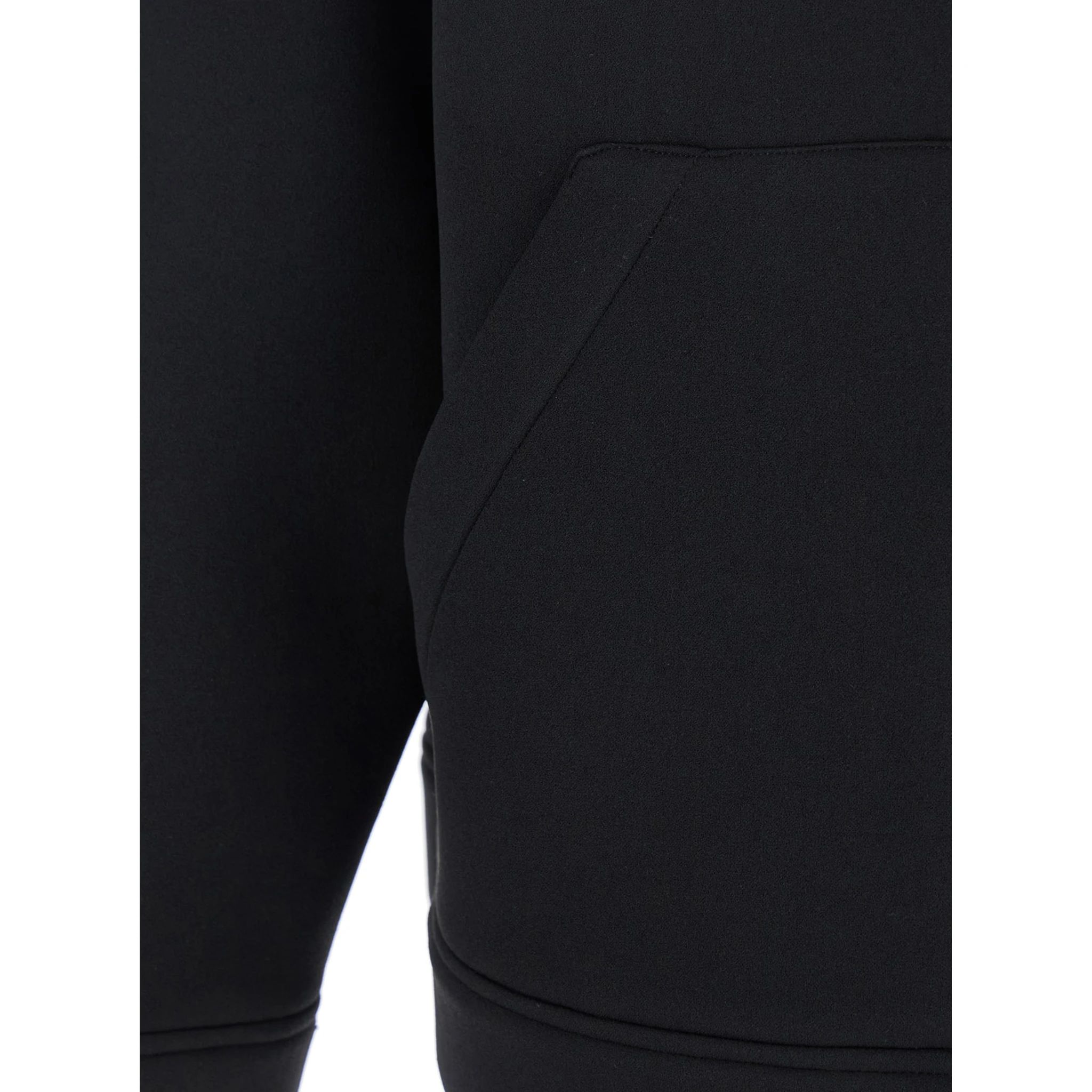 Black Jacket with Fixed Hood and Two Front Pockets in Tech Fabric Woman