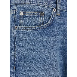 Blue Jeans with Belt Loops and Logo Patch on the Rear in Denim Man