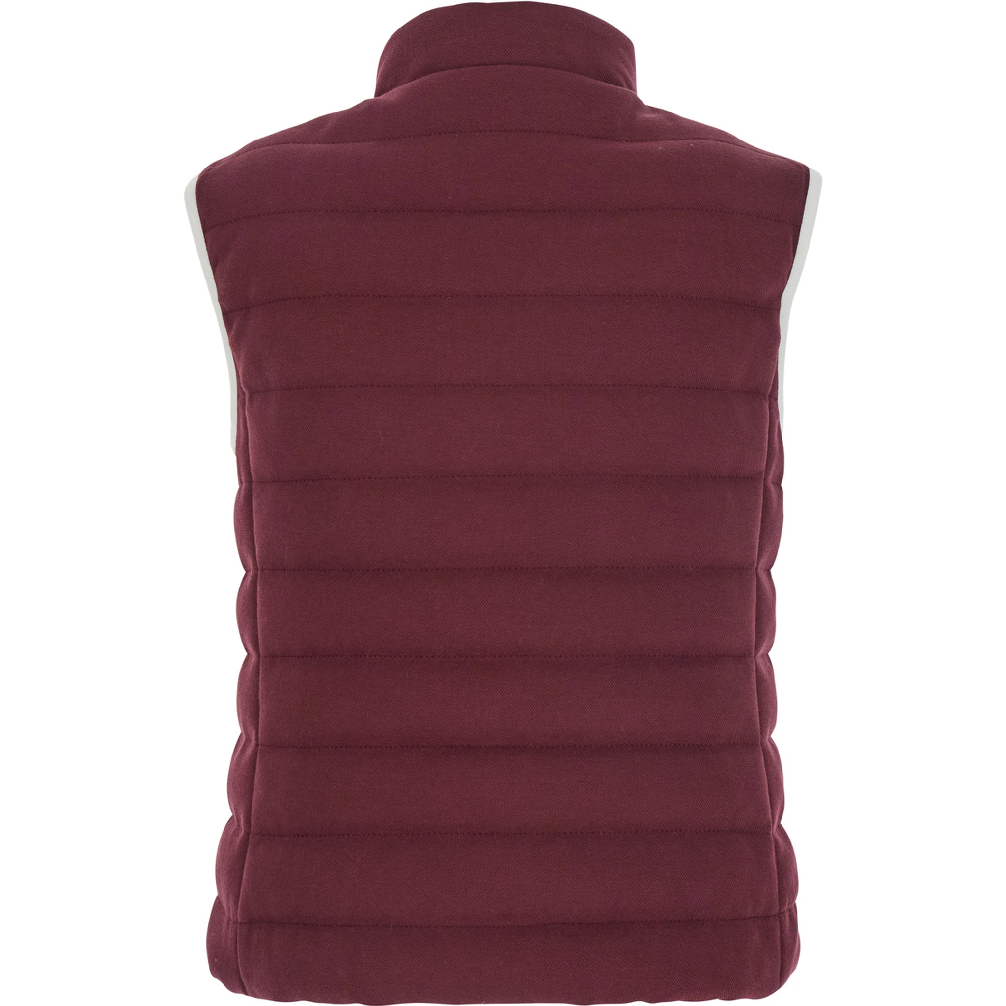 Bordeaux Sleeveless Down Jacket with Logo Patch on the Front in Cotton Blend Woman