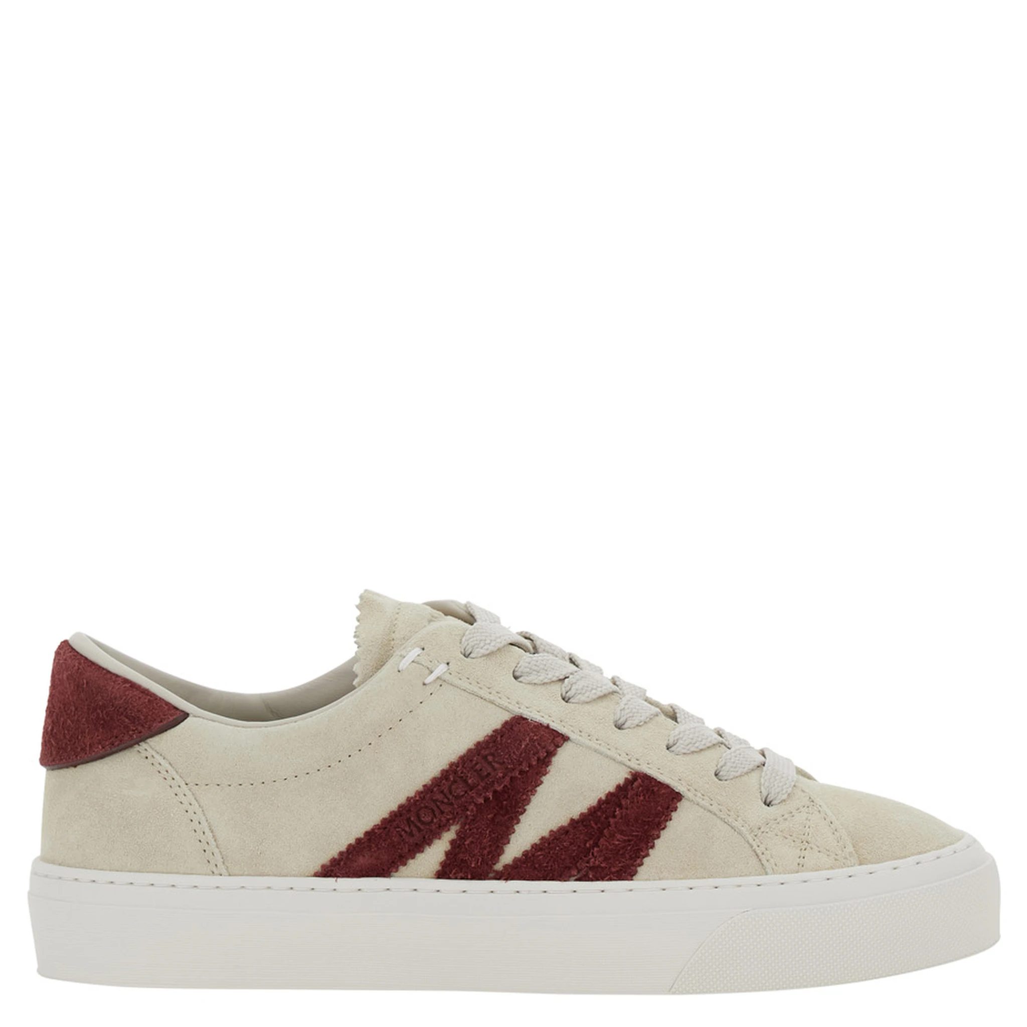White Low Top Sneakers with Logo Detail on the Side and Logo Patch on the Tongue in Leather Woman