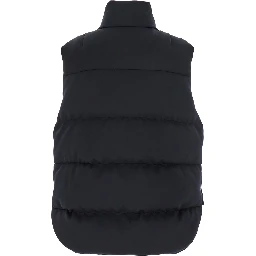 Otis Black High-Neck Vest with Logo Patch on the Chest in Tech Fabric Woman