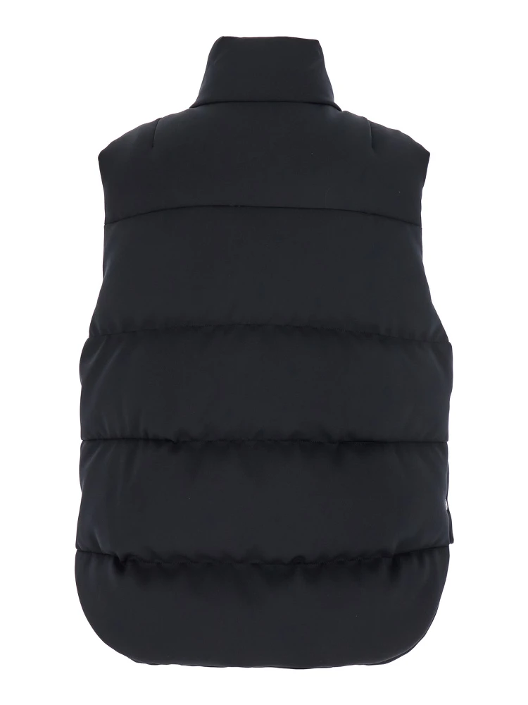 Otis Black High-Neck Vest with Logo Patch on the Chest in Tech Fabric Woman