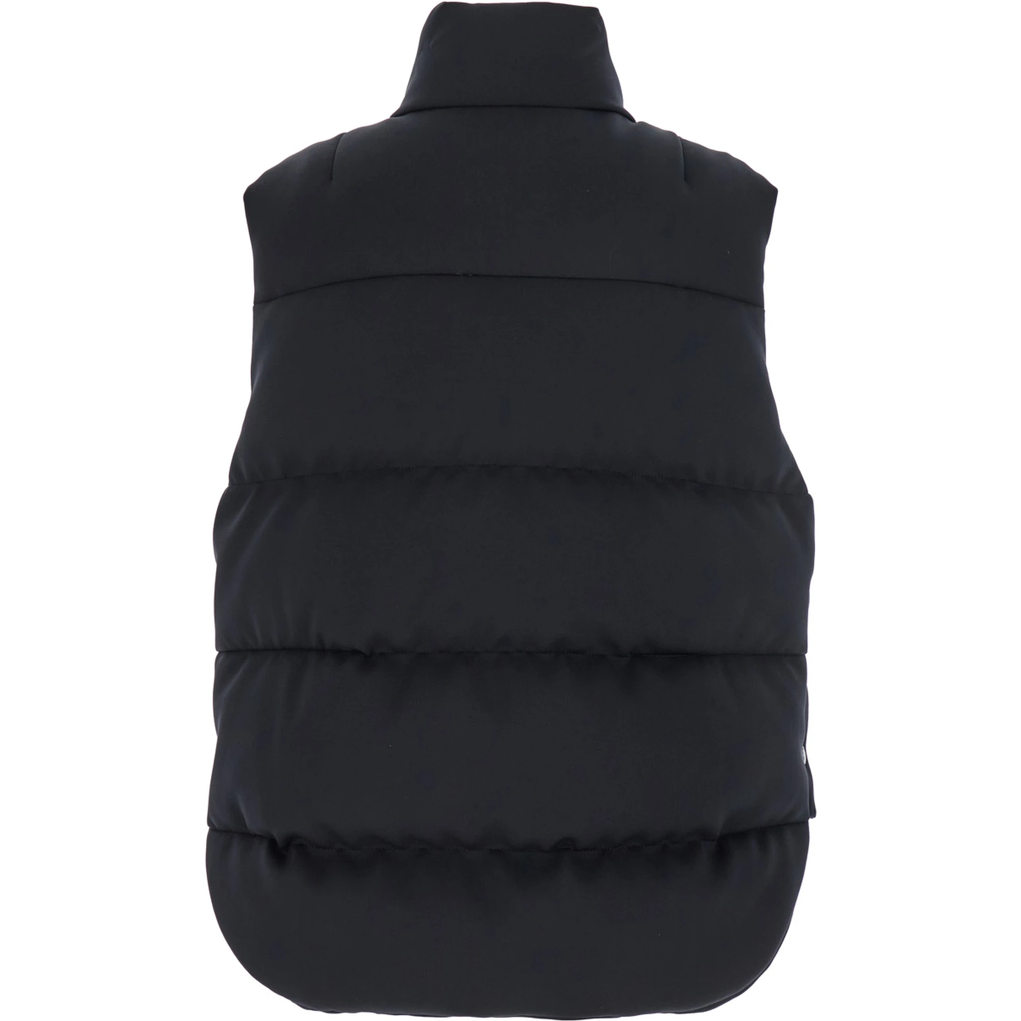 Otis Black High-Neck Vest with Logo Patch on the Chest in Tech Fabric Woman
