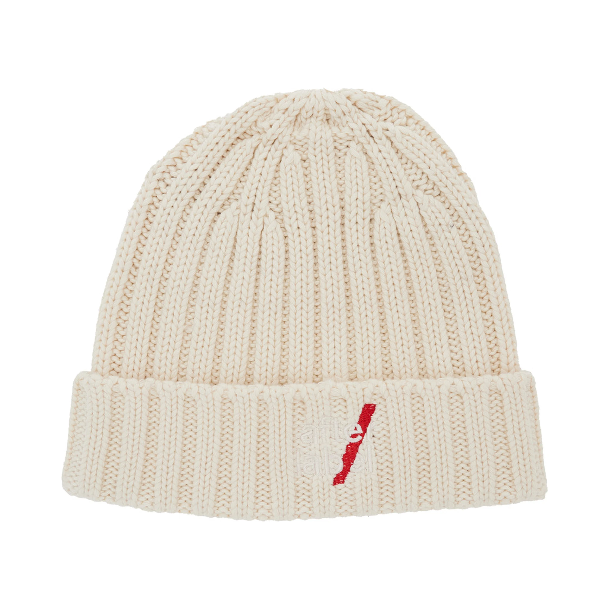 Kiruna White Knit Beanie with Logo Embroidery on the Front in Cotton Blend Woman