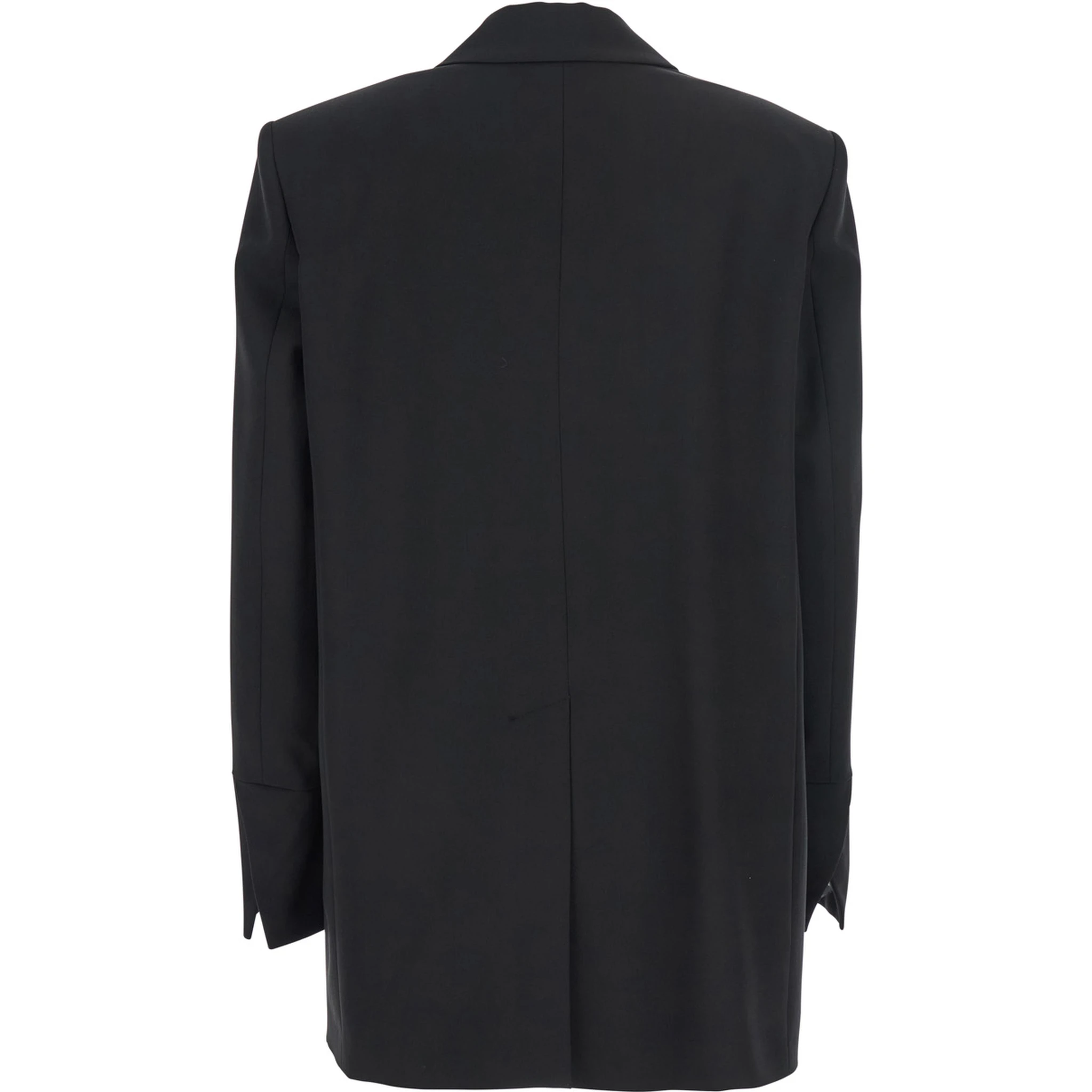 Kamut Black Single-Breasted Jacket with Peak Revers in Viscose Blend Stretch Woman