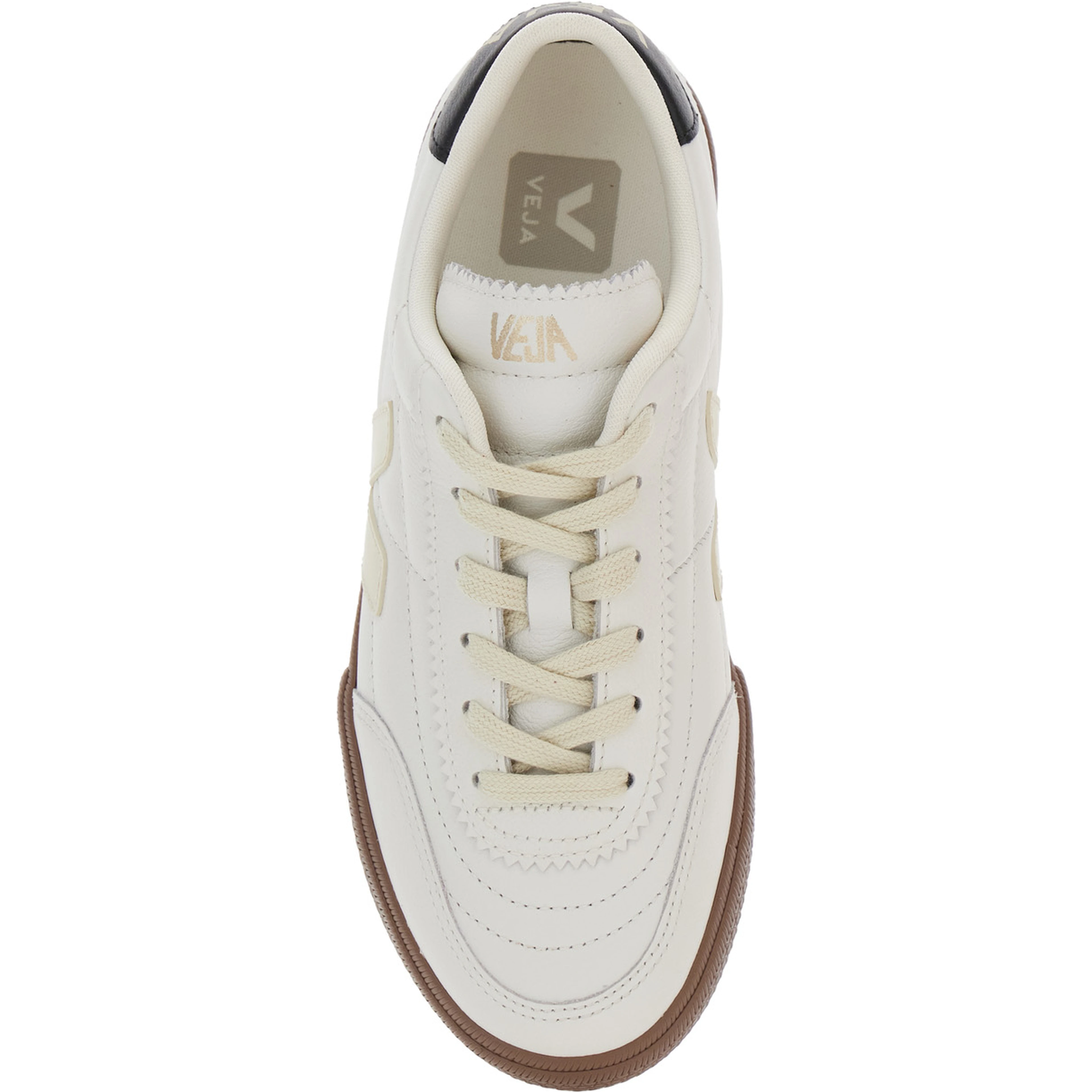 Panenka White Low Top Sneakers with Logo Patch on the Side and Contrasting Heel with Logo Lettering in Leather Unisex