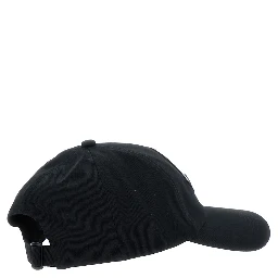 Black Baseball Cap with Logo Embroidery on the Front in Cotton Woman