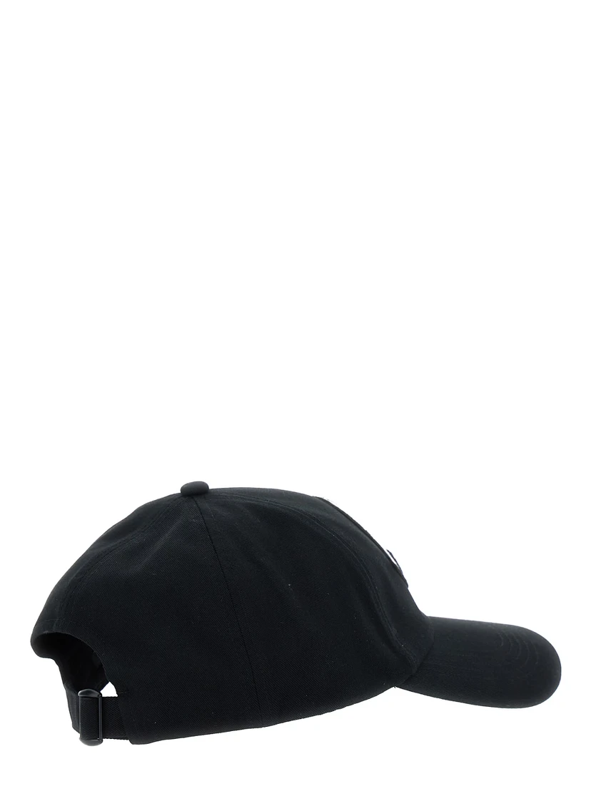 Black Baseball Cap with Logo Embroidery on the Front in Cotton Woman