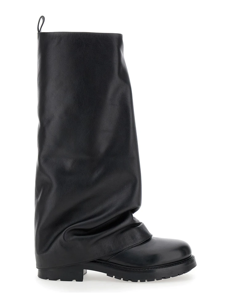 Ranger Black Leather Boots Woman