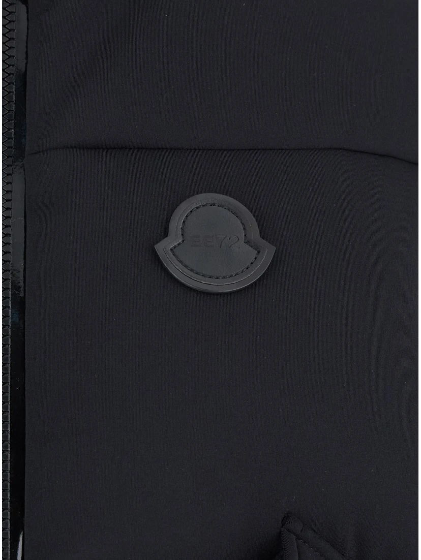 Otis Black High-Neck Vest with Logo Patch on the Chest in Tech Fabric Woman