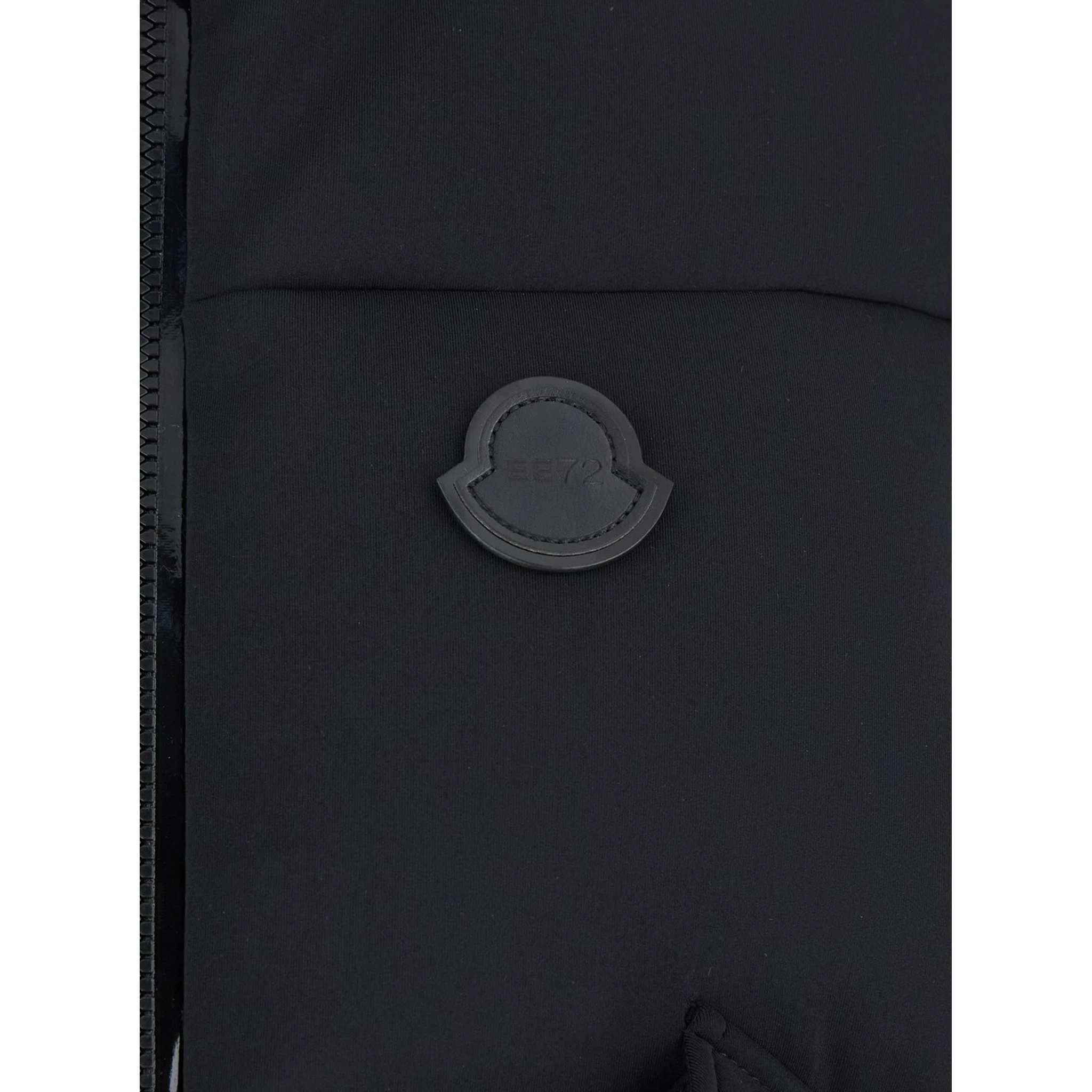 Otis Black High-Neck Vest with Logo Patch on the Chest in Tech Fabric Woman