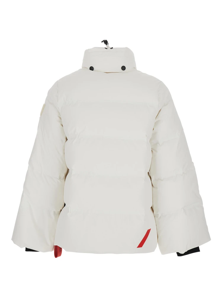 Tignes White Down Jacket with Removable Collar with Buttons and Puller with Logo on the Waist in Tech Fabric Woman alternative