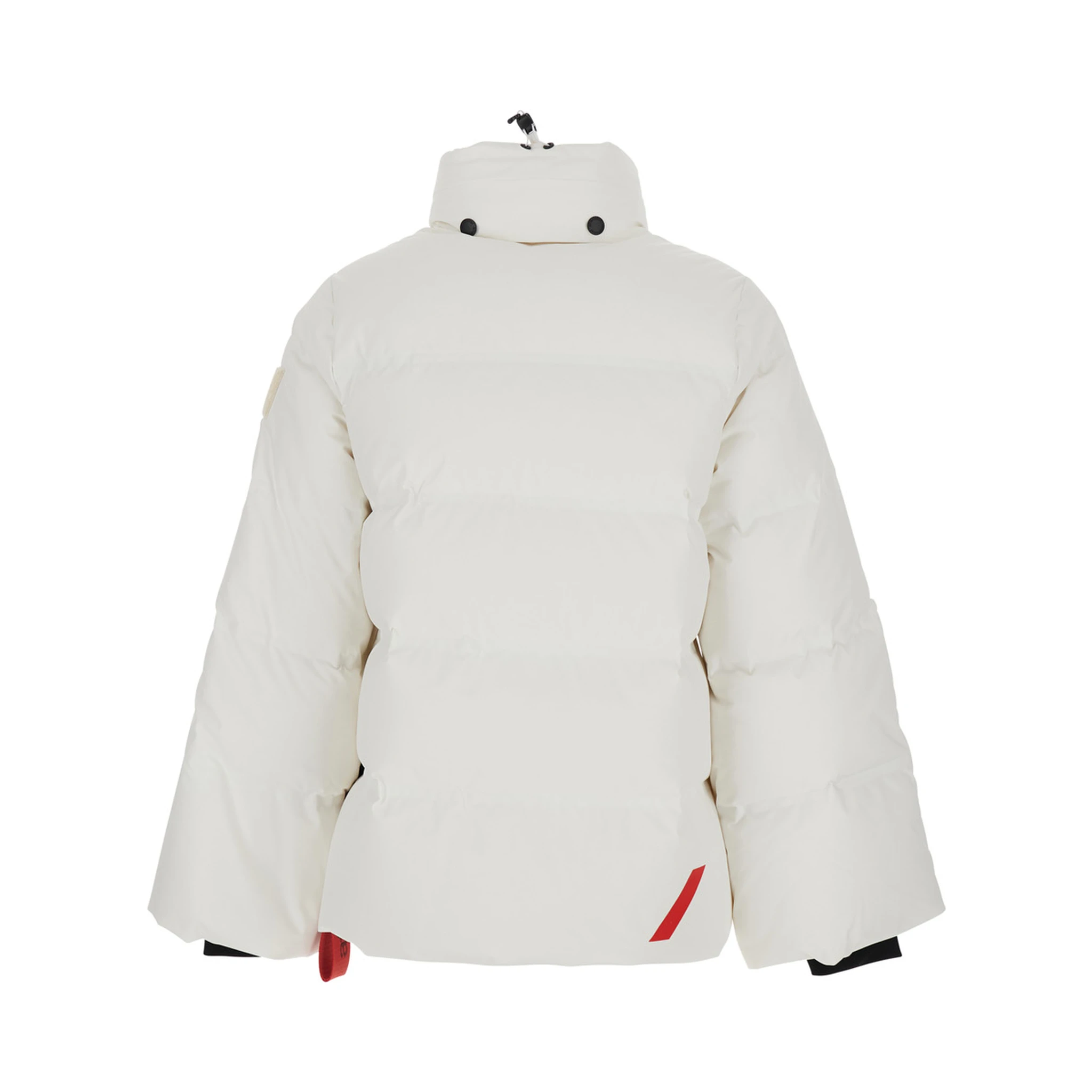 Tignes White Down Jacket with Removable Collar with Buttons and Puller with Logo on the Waist in Tech Fabric Woman