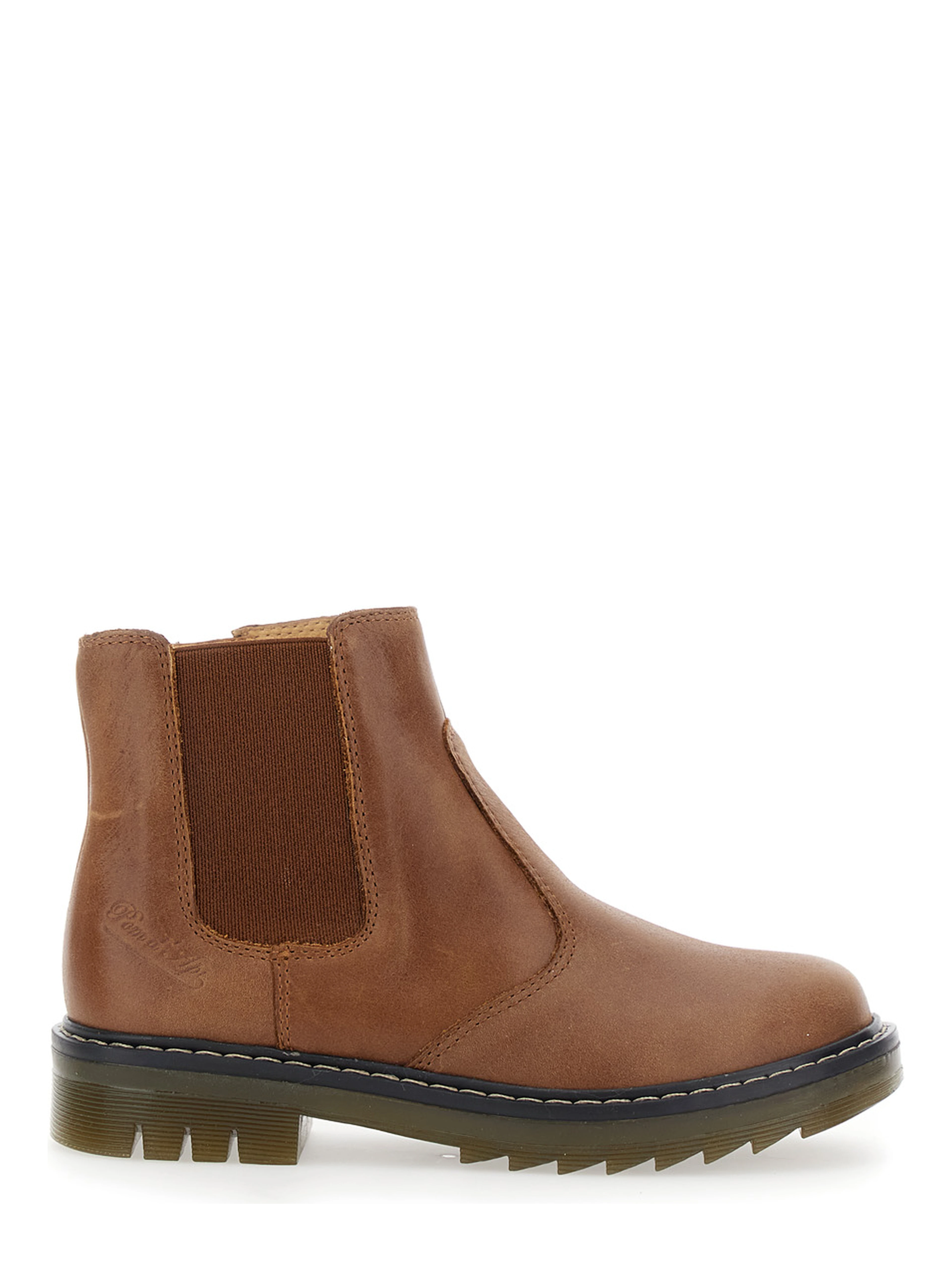 Brown Ankle Boots with Side Logo in Nubuck Leather Girl