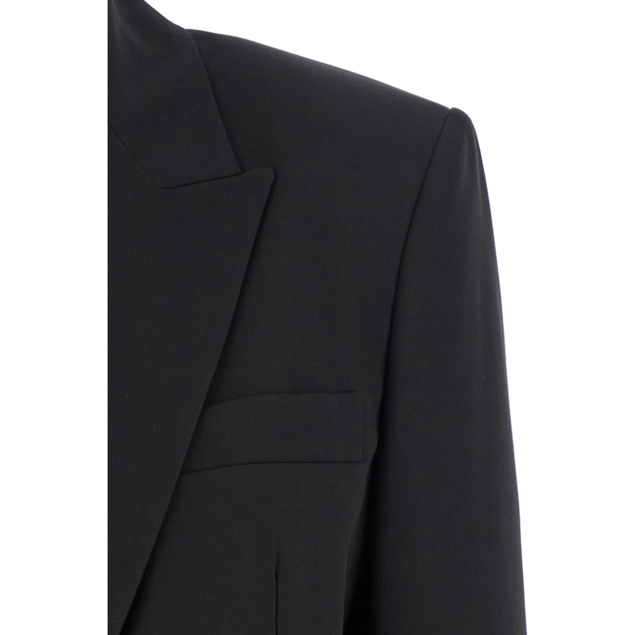 Kamut Black Single-Breasted Jacket with Peak Revers in Viscose Blend Stretch Woman
