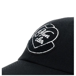 Black Baseball Cap with Logo Embroidery on the Front in Cotton Woman