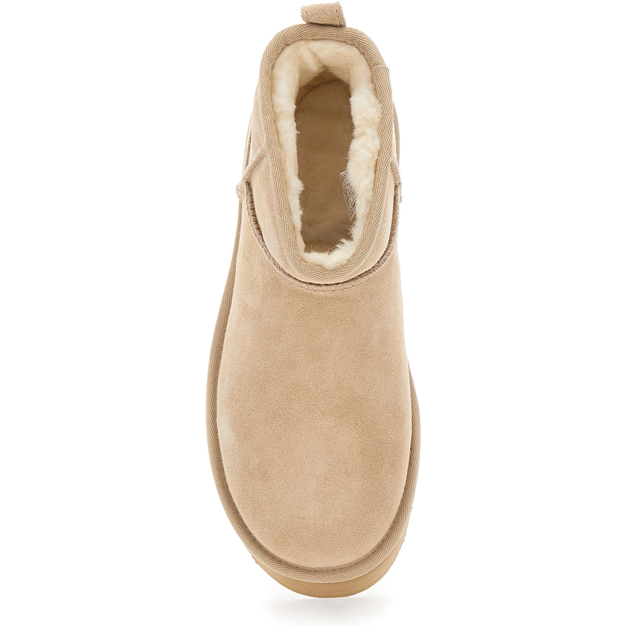 Classic Ultramini Beige Ankle Boots with Platform in Suede Woman