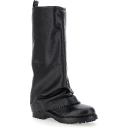 Ranger Black Leather Boots Woman