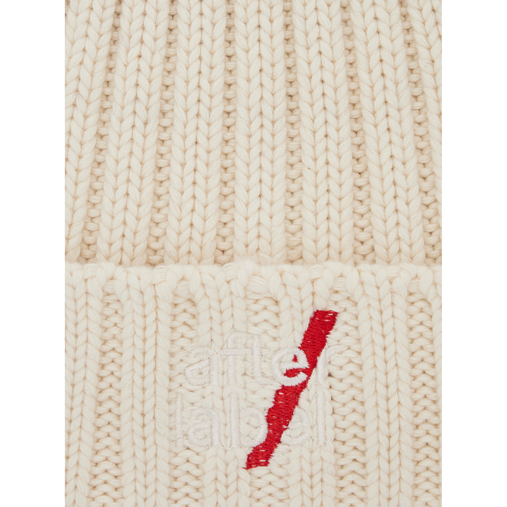 Kiruna White Knit Beanie with Logo Embroidery on the Front in Cotton Blend Woman