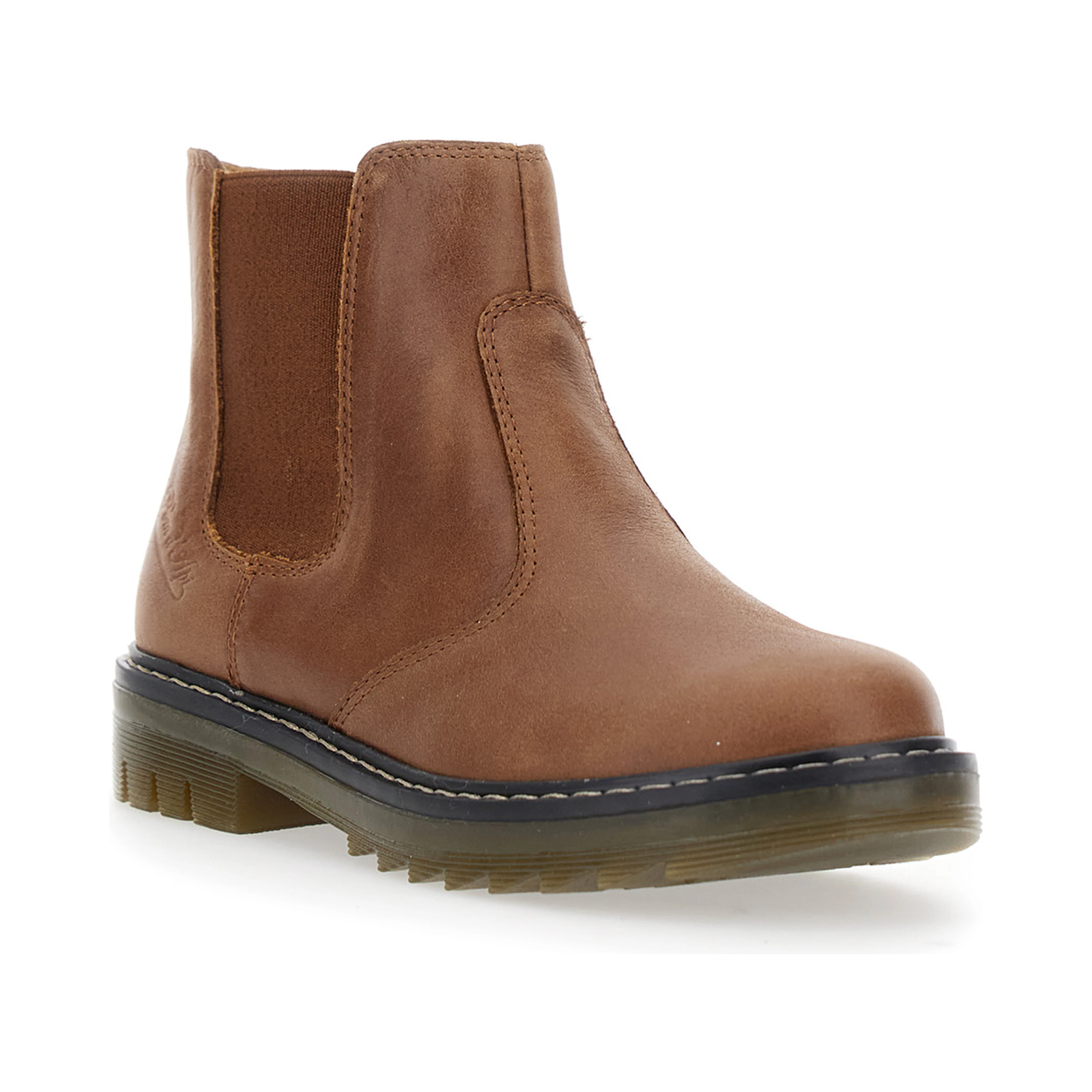 Brown Ankle Boots with Side Logo in Nubuck Leather Girl